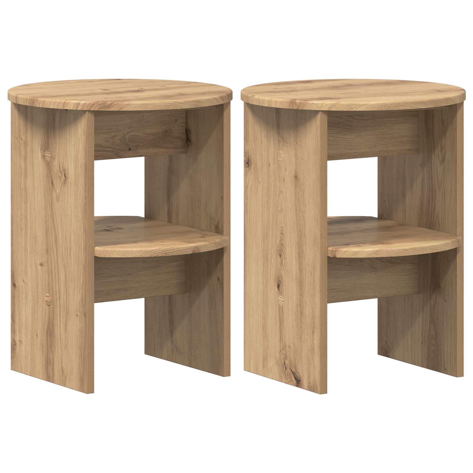 Bijzetkast 2 pcs Artisan Eik Ø40 x 50 cm Geconstrueerd hout is nu te koop bij PeponiXL, paradijselijk wonen!