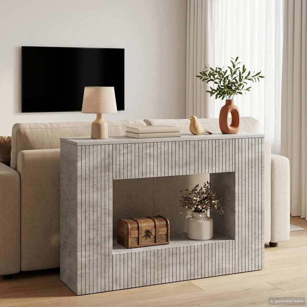 Wandtafel Beton Grijs 101 x 29 x 74 cm Geconstrueerd hout is nu te koop bij PeponiXL, paradijselijk wonen!