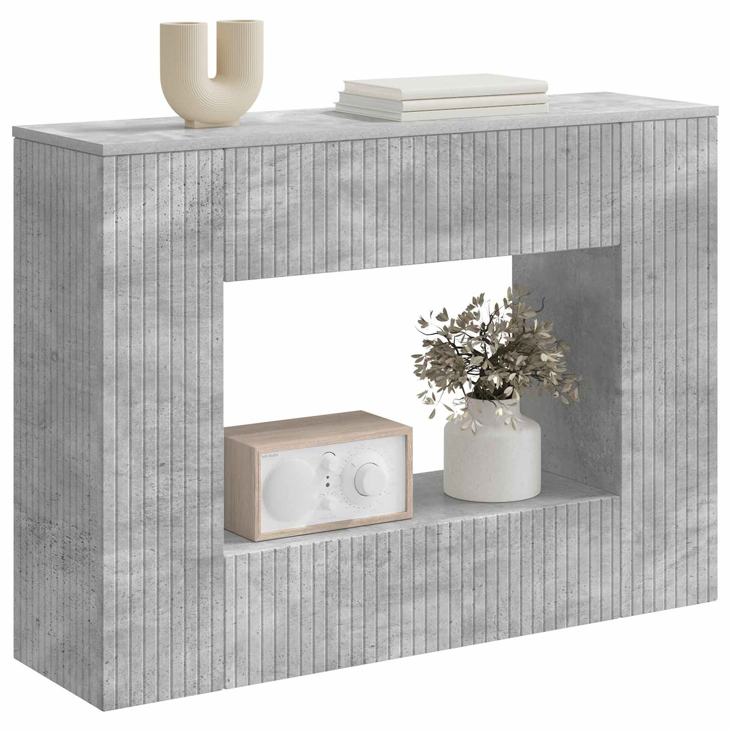 Wandtafel Beton Grijs 101 x 29 x 74 cm Geconstrueerd hout is nu te koop bij PeponiXL, paradijselijk wonen!