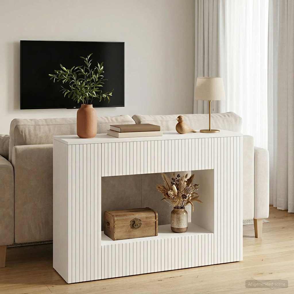Wandtafel Hoogglans Wit 101 x 29 x 74 cm Geconstrueerd hout is nu te koop bij PeponiXL, paradijselijk wonen!