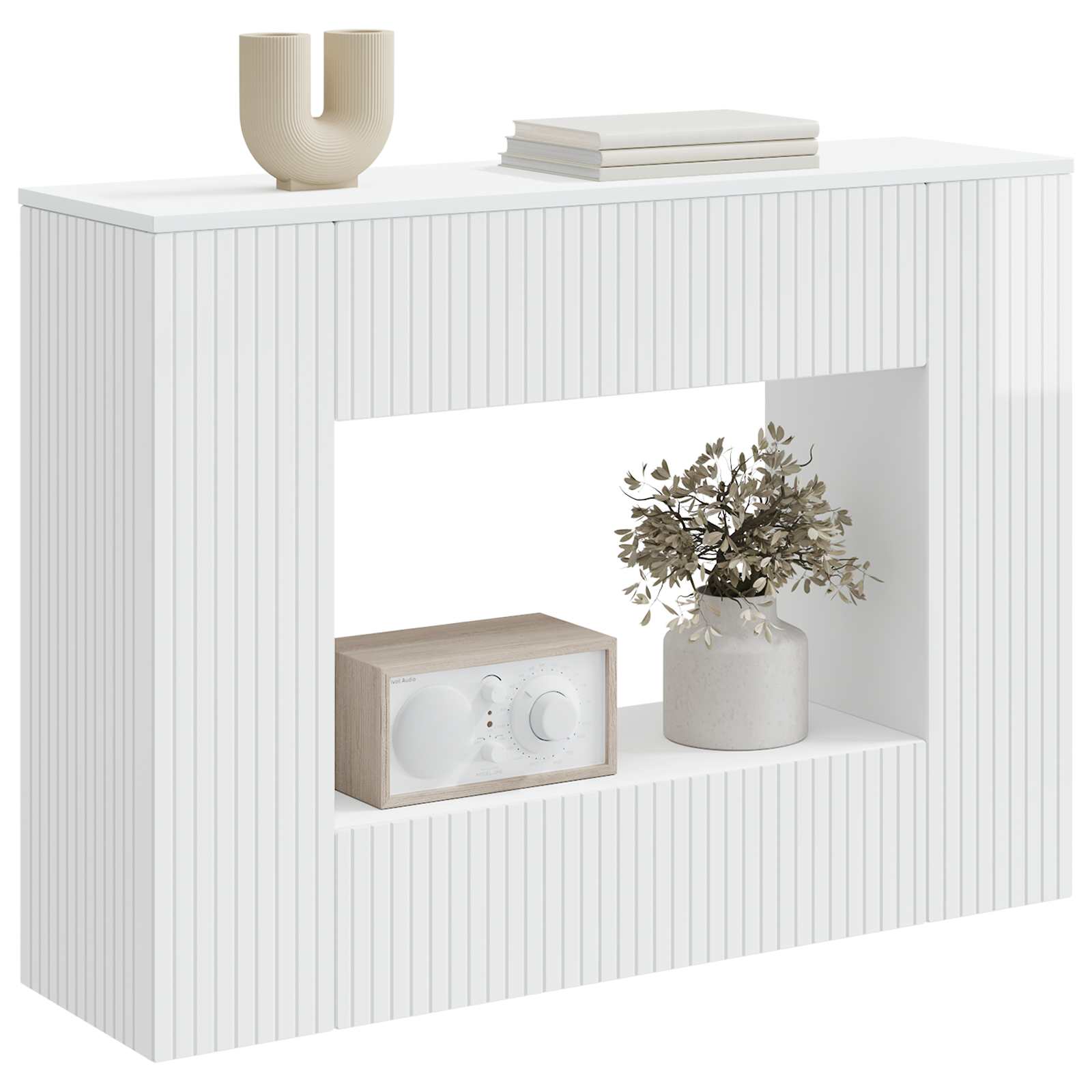 Wandtafel Hoogglans Wit 101 x 29 x 74 cm Geconstrueerd hout is nu te koop bij PeponiXL, paradijselijk wonen!