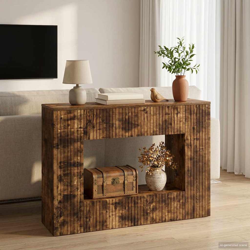 Wandtafel Gerookte Eik 101 x 29 x 74 cm Geconstrueerd hout is nu te koop bij PeponiXL, paradijselijk wonen!