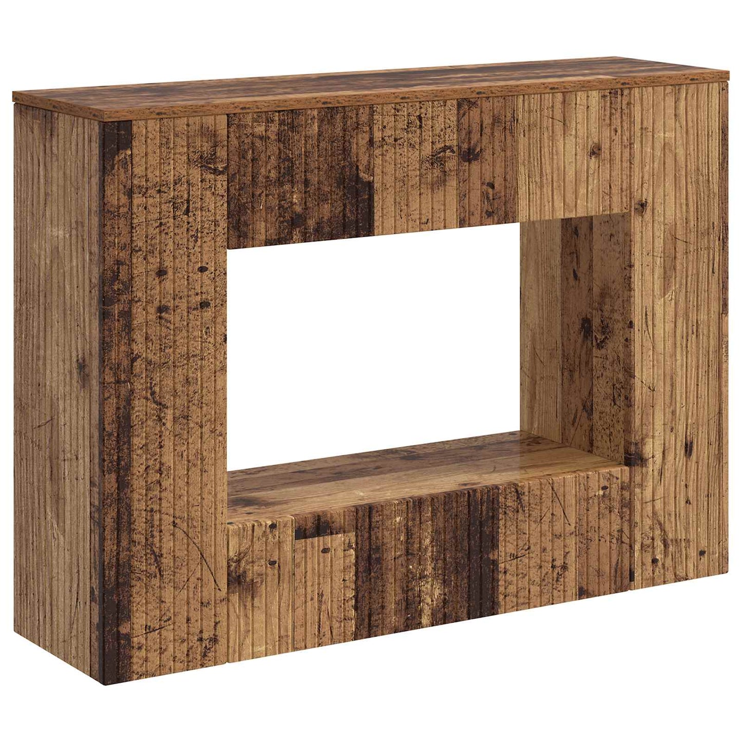 Wandtafel Gestreept Oudhout 101 x 29 x 74 cm Geconstrueerd hout is nu te koop bij PeponiXL, paradijselijk wonen!
