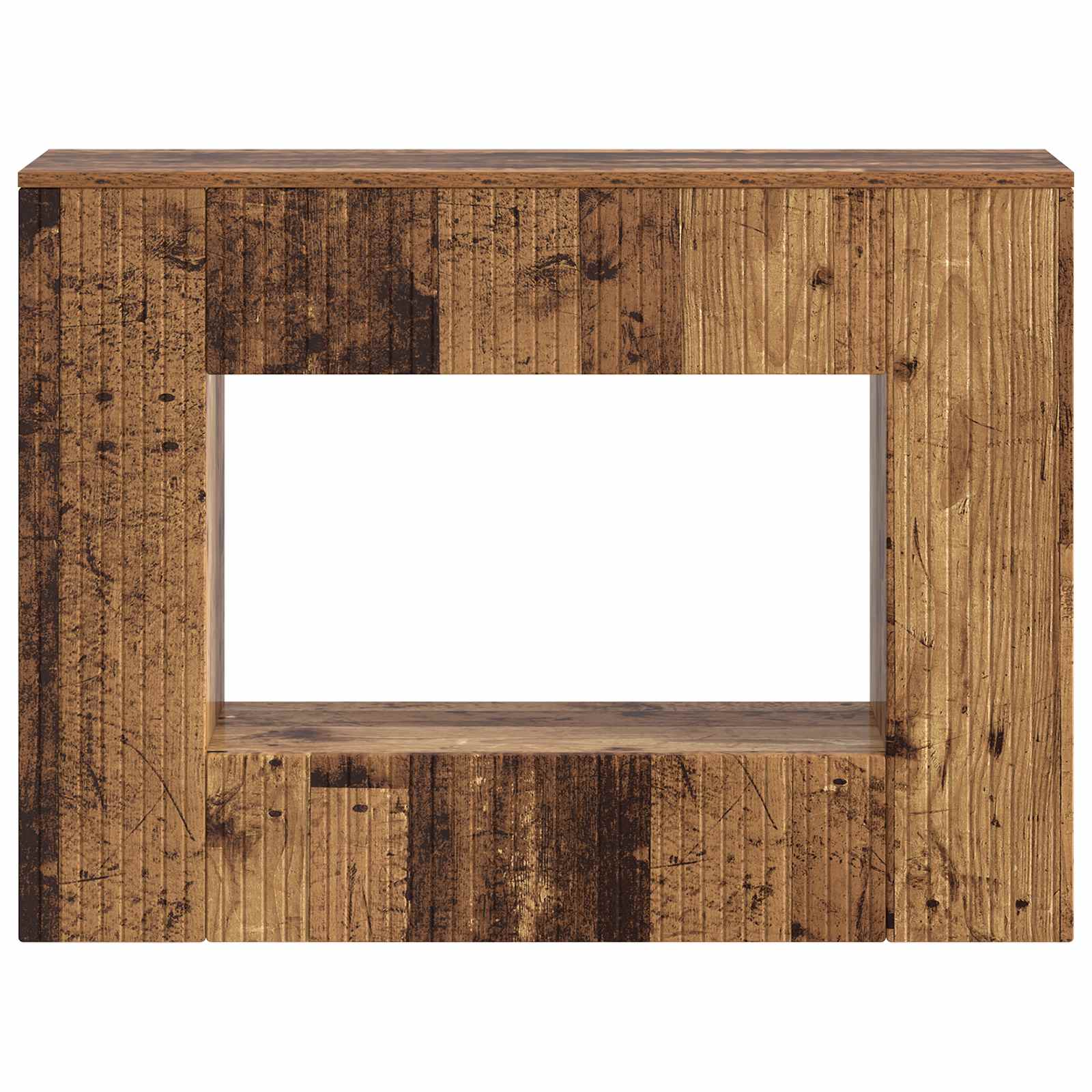 Wandtafel Gestreept Oudhout 101 x 29 x 74 cm Geconstrueerd hout is nu te koop bij PeponiXL, paradijselijk wonen!