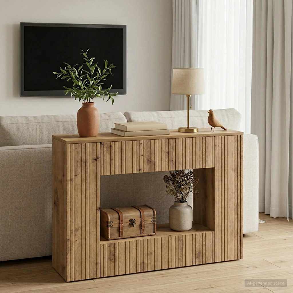 Wandtafel Artisan Eik 101 x 29 x 74 cm Geconstrueerd hout is nu te koop bij PeponiXL, paradijselijk wonen!