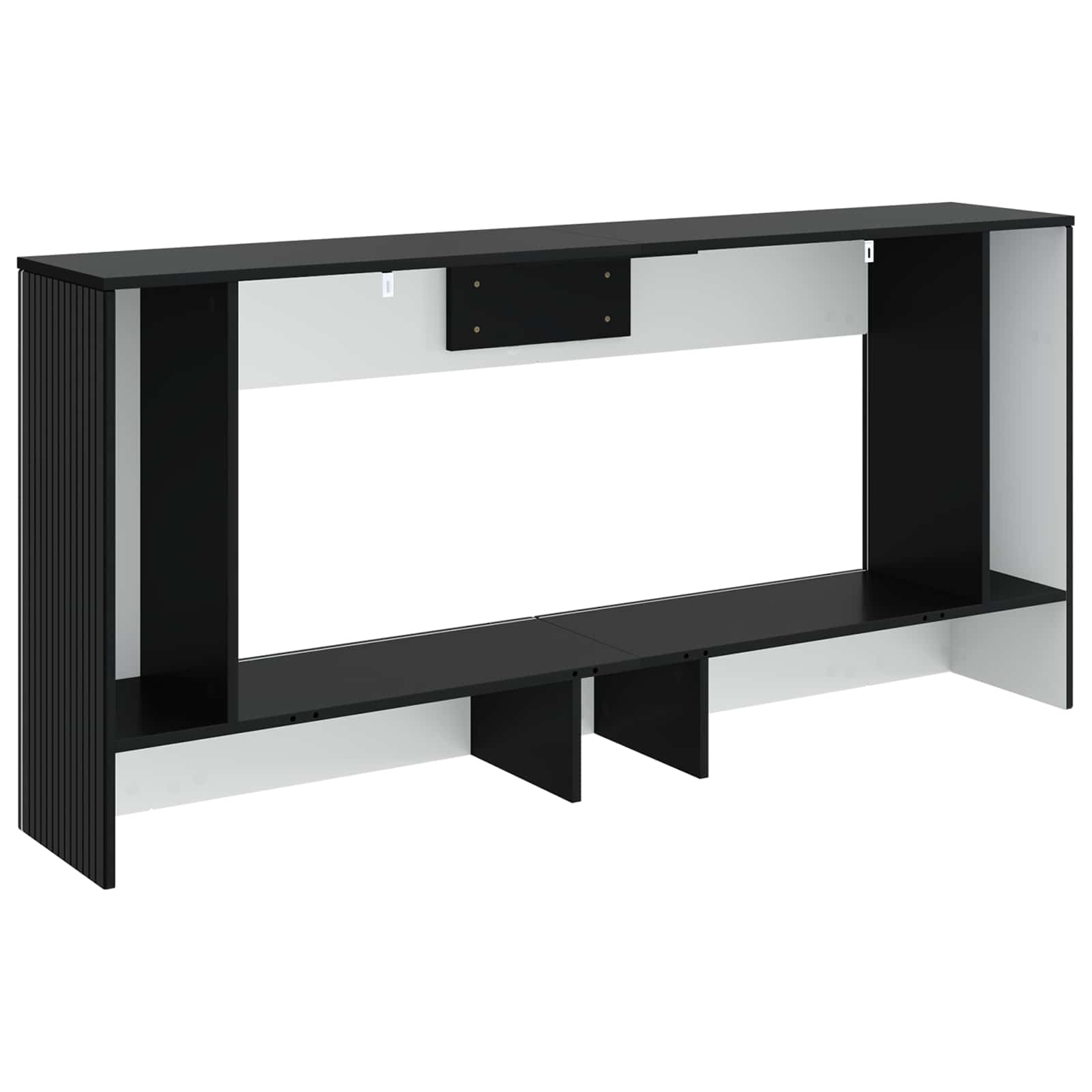 Wandtafel Gestreept Zwart 155 x 29 x 74 cm Geconstrueerd hout is nu te koop bij PeponiXL, paradijselijk wonen!
