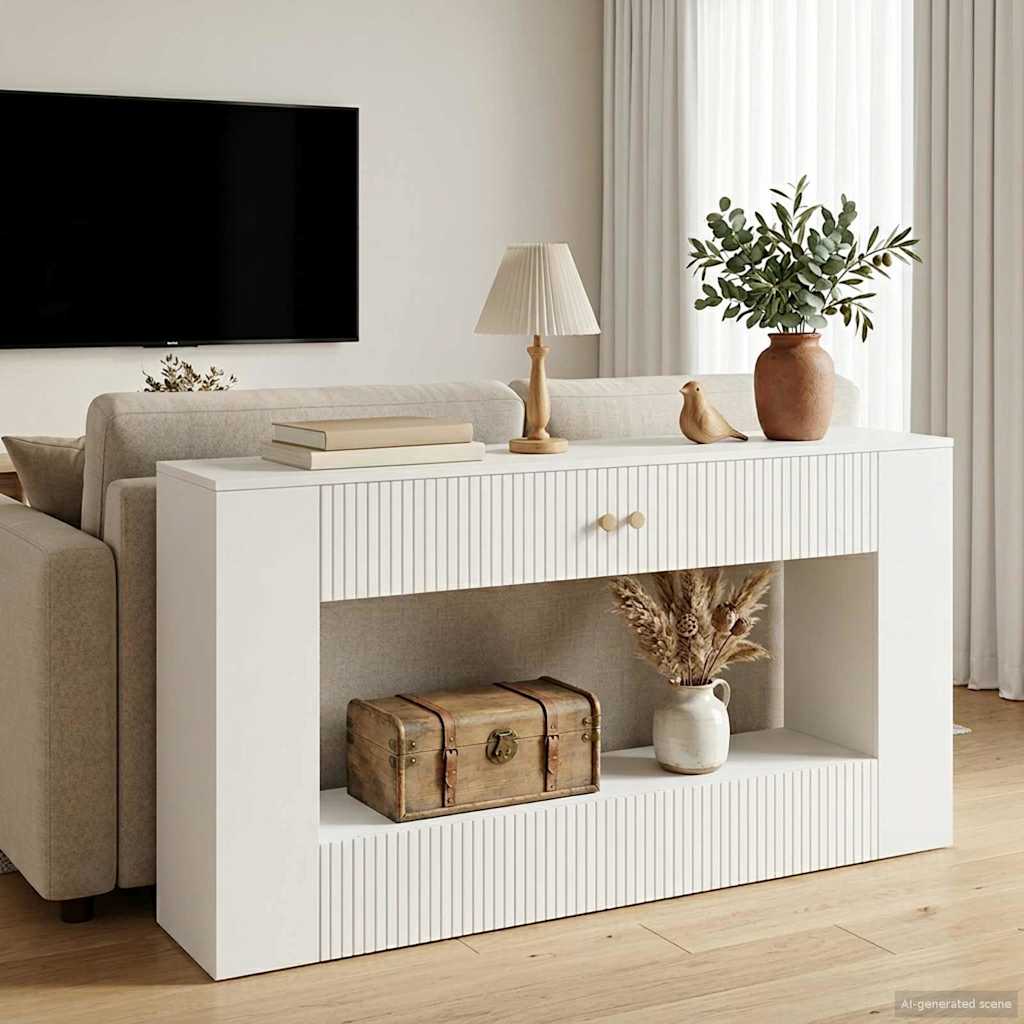 Wandtafel Hoogglans Wit 155 x 29 x 74 cm Geconstrueerd hout is nu te koop bij PeponiXL, paradijselijk wonen!