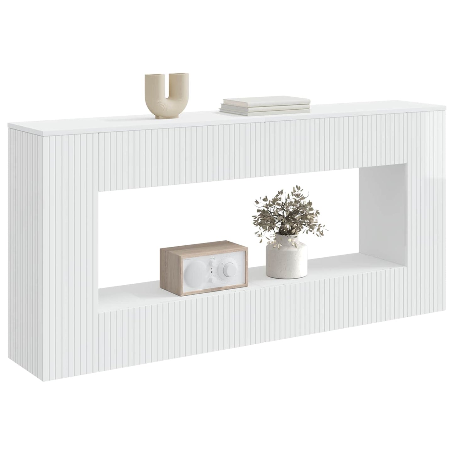 Wandtafel Hoogglans Wit 155 x 29 x 74 cm Geconstrueerd hout is nu te koop bij PeponiXL, paradijselijk wonen!