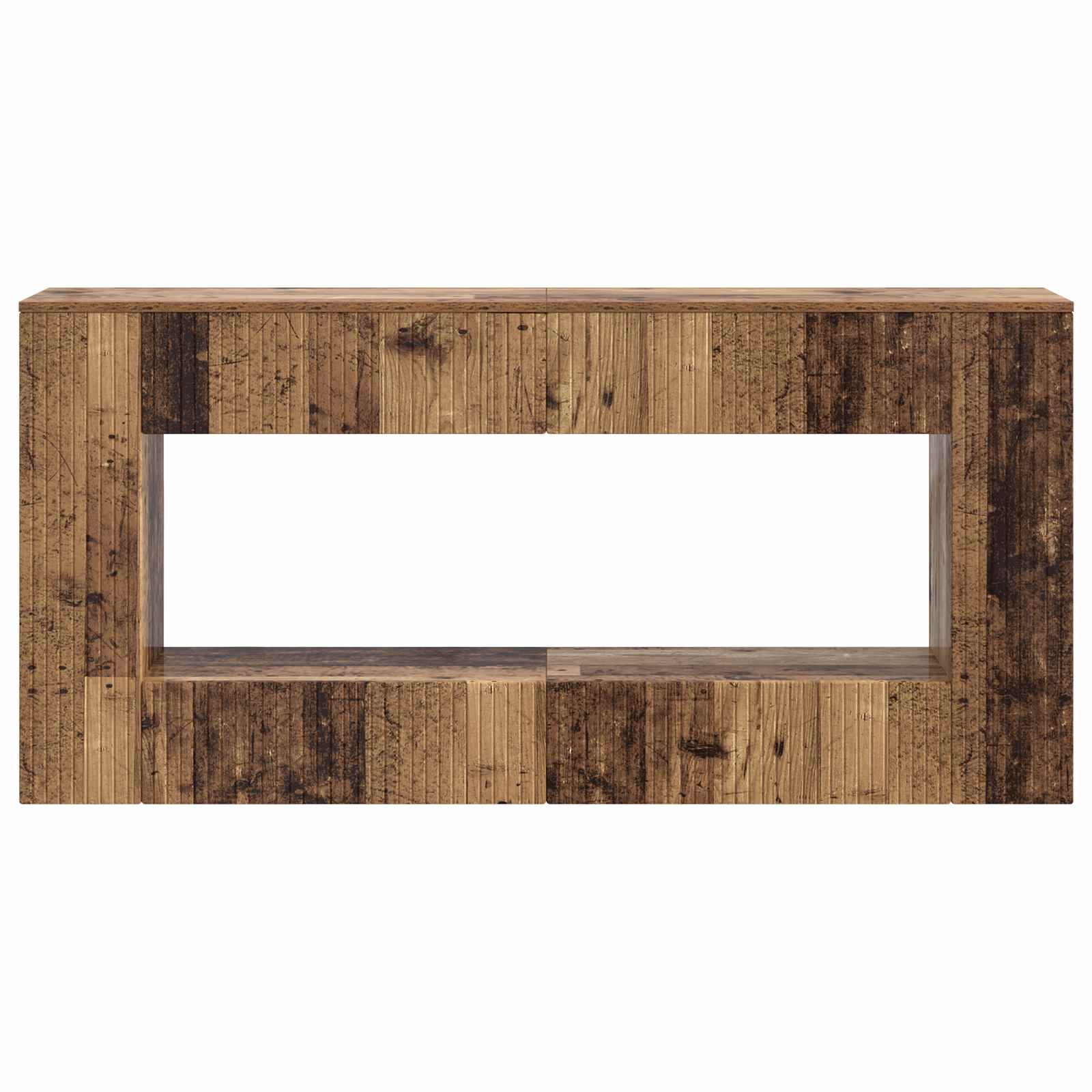 Wandtafel Gestreept Oudhout 155 x 29 x 74 cm Geconstrueerd hout is nu te koop bij PeponiXL, paradijselijk wonen!