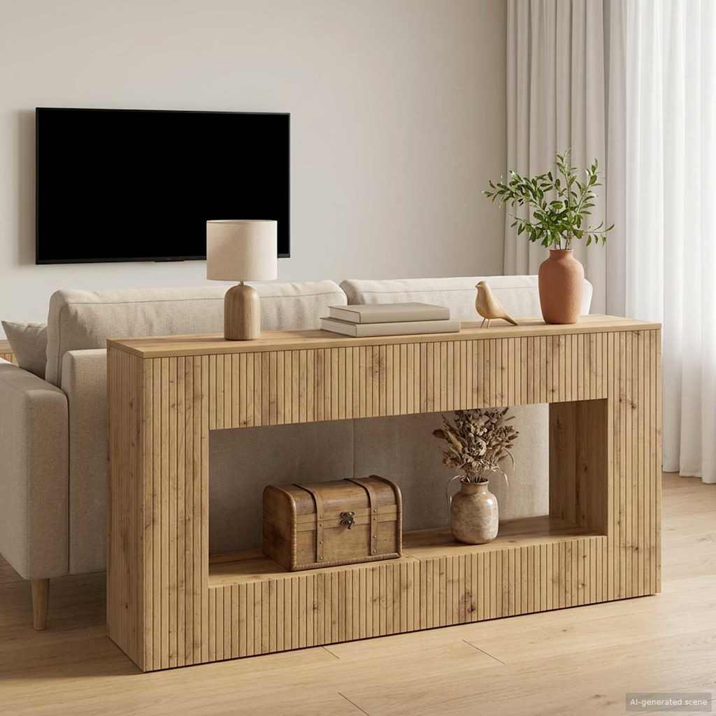 Wandtafel Artisan Eik 155 x 29 x 74 cm Geconstrueerd hout is nu te koop bij PeponiXL, paradijselijk wonen!