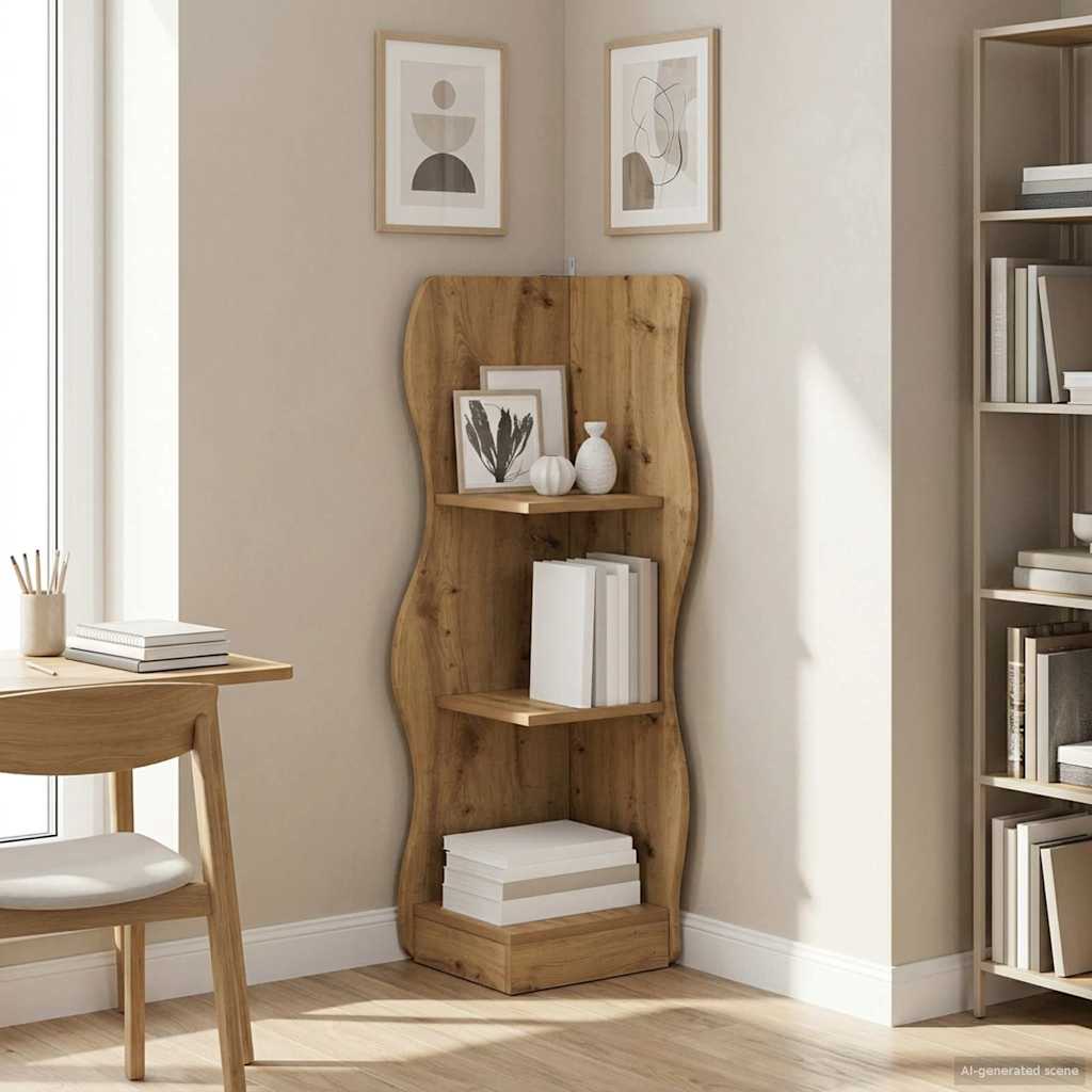 Hoekplank Artisanaal eiken 34 x 33 x 102 cm Bewerkt hout is nu te koop bij PeponiXL, paradijselijk wonen!
