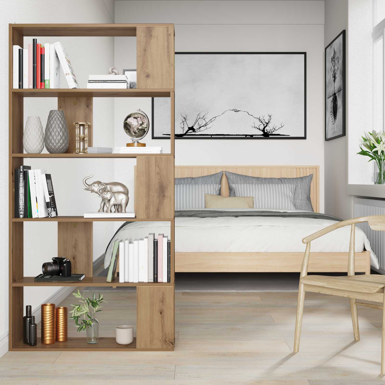 Boekenkast Artisan Eiken 80 x 24 x 159 cm Bewerkt hout is nu te koop bij PeponiXL, paradijselijk wonen!