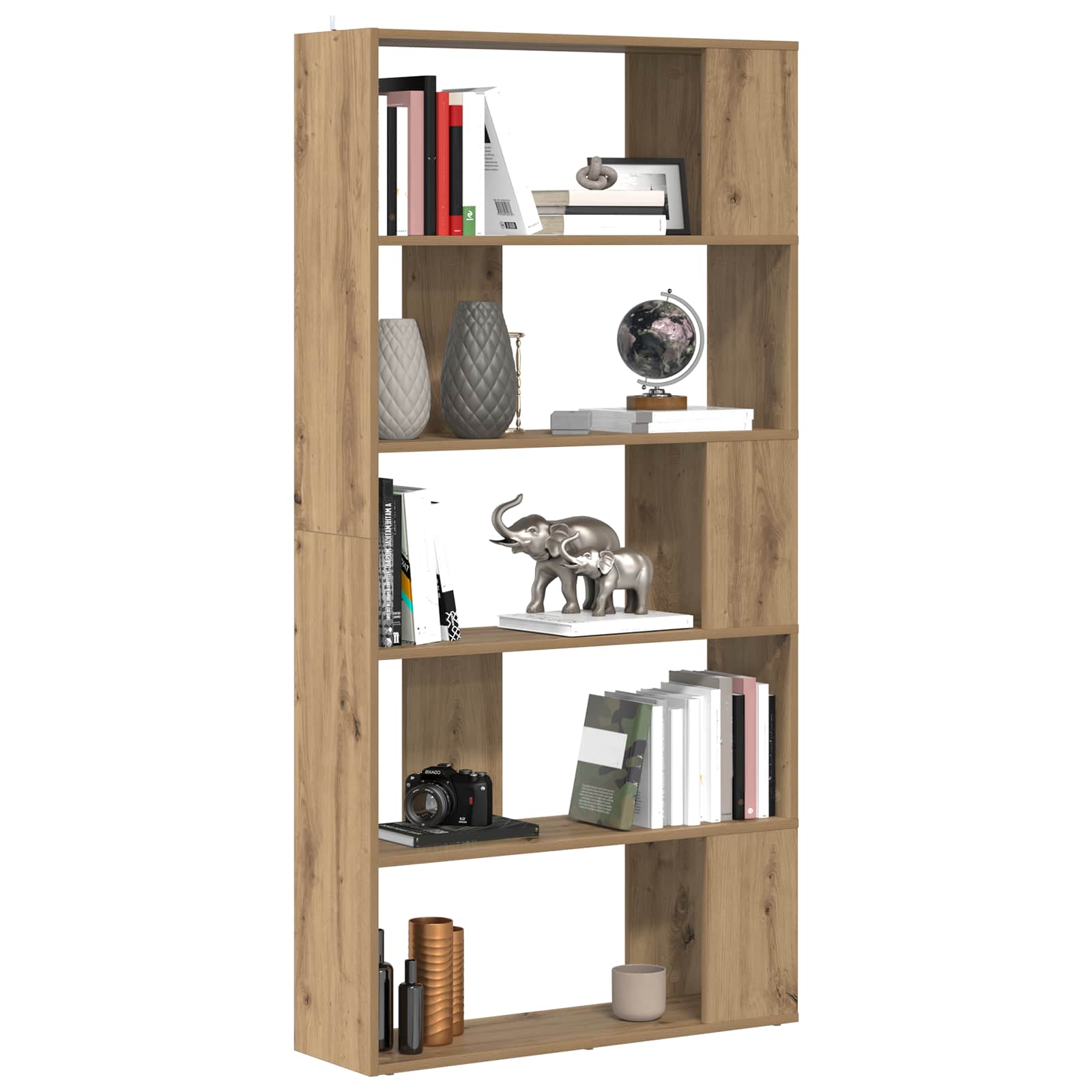 Boekenkast Artisan Eiken 80 x 24 x 159 cm Bewerkt hout is nu te koop bij PeponiXL, paradijselijk wonen!