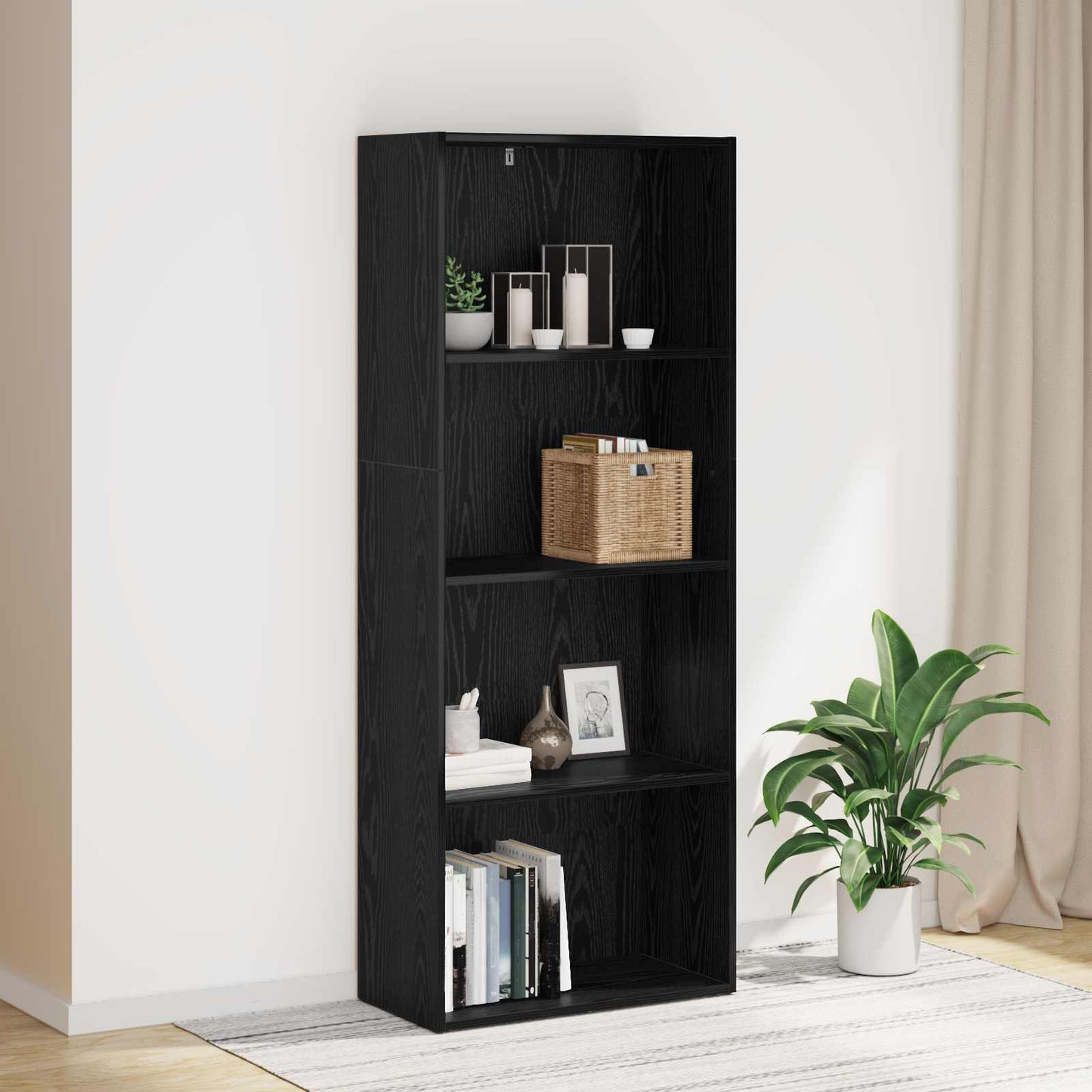 Vrijstaande Boekenkast Zwart Eiken 60 x 30 x 151,5 cm is nu te koop bij PeponiXL, paradijselijk wonen!