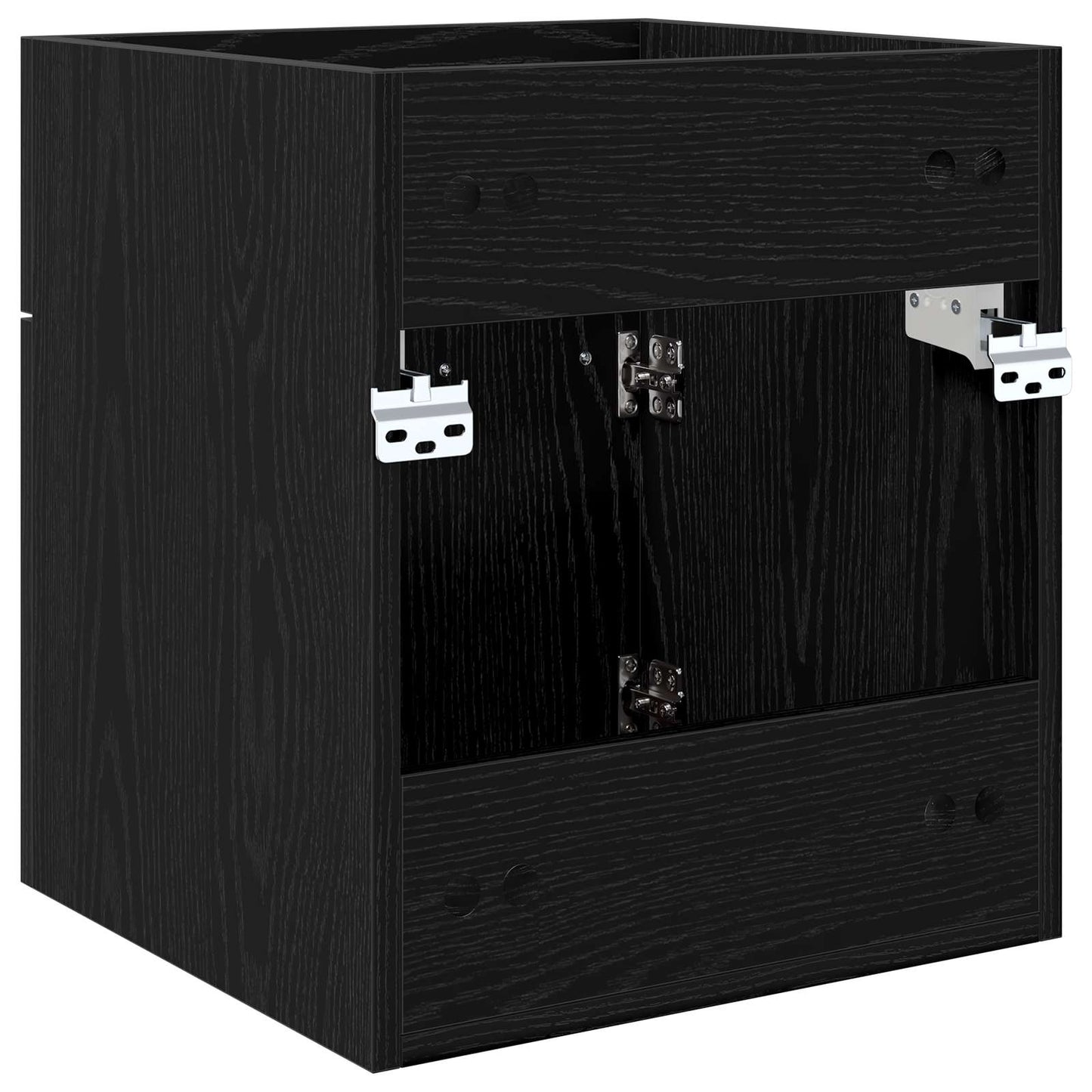 Wastafelkast Zwart Eiken 41 x 38,5 x 46 cm Bewerkt hout is nu te koop bij PeponiXL, paradijselijk wonen!