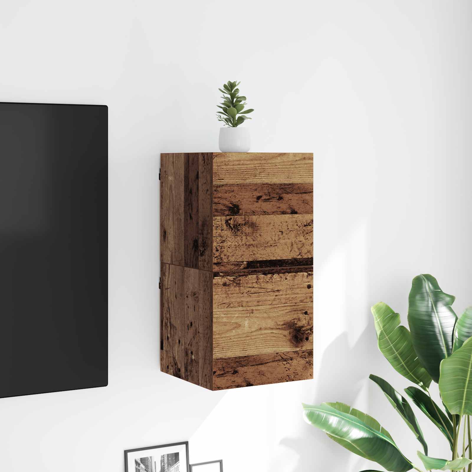 TV-kast Oudhout 30,5 x 30 x 30 cm Bewerkt hout is nu te koop bij PeponiXL, paradijselijk wonen!
