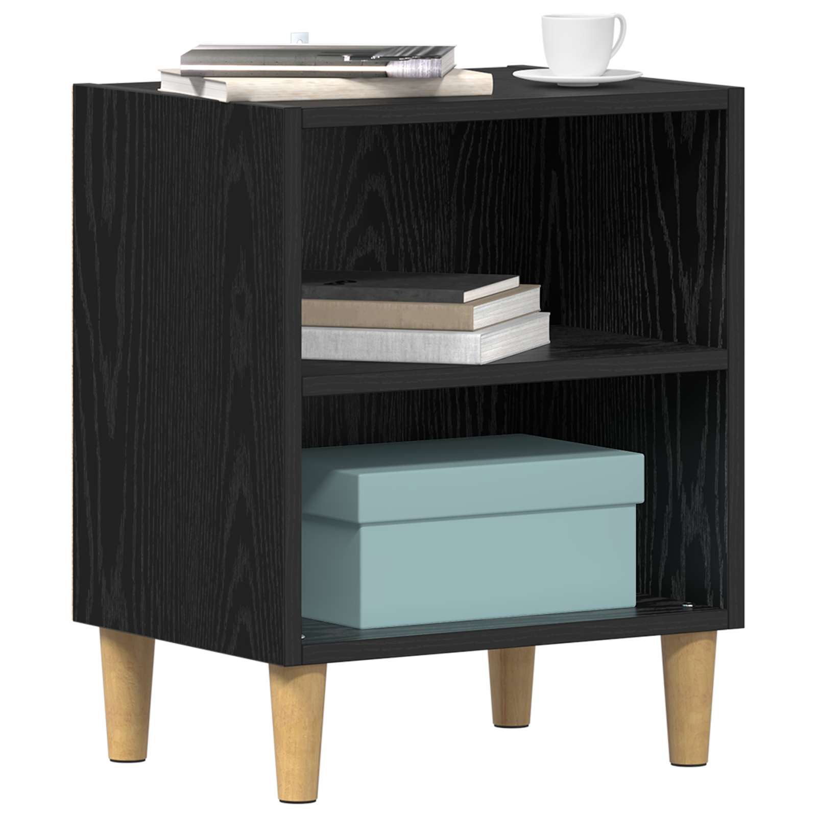 Bed kast Zwart Eiken 40 x 30 x 50 cm Bewerkt hout is nu te koop bij PeponiXL, paradijselijk wonen!
