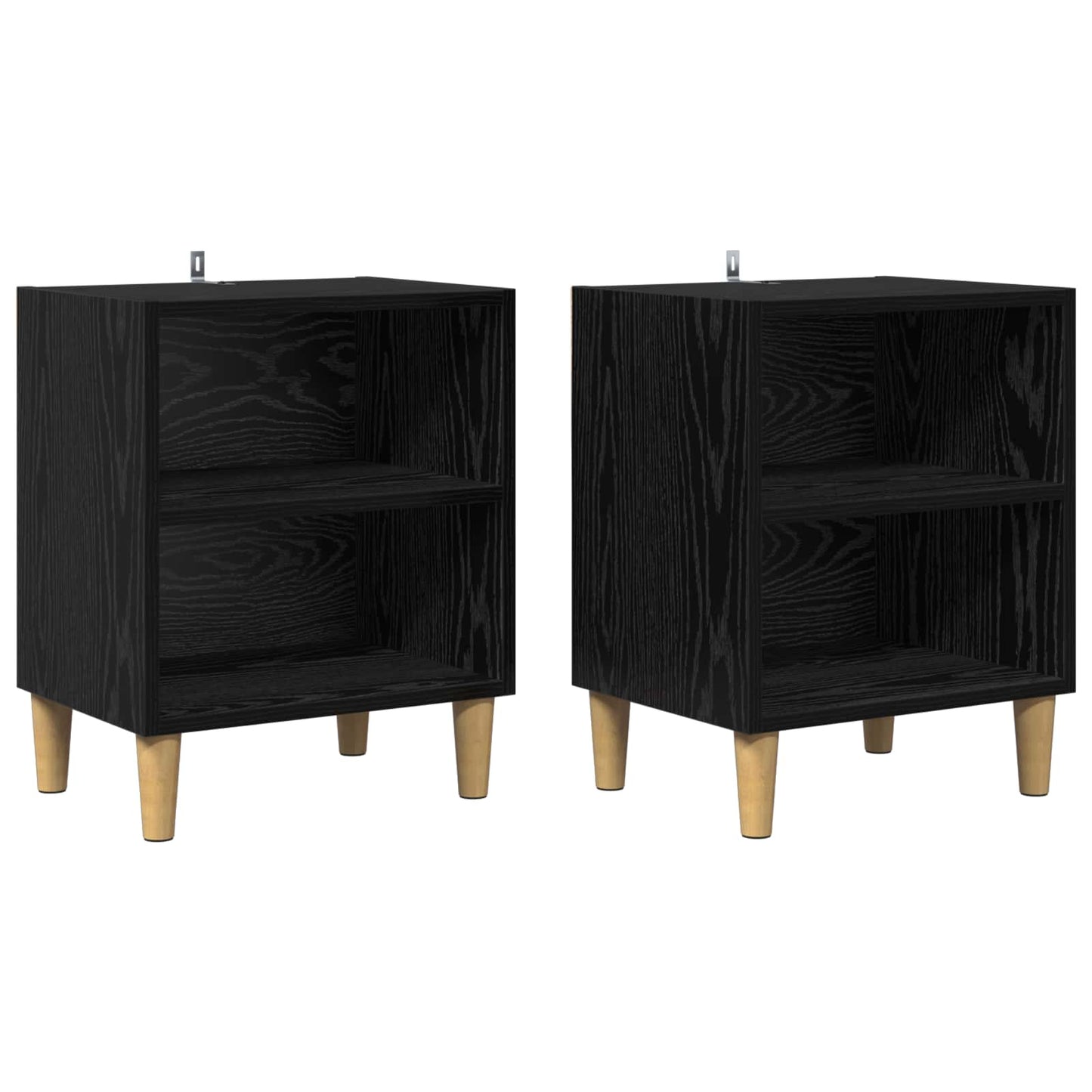 Bed kast 2 pcs Zwart Eiken 40 x 30 x 50 cm Bewerkt hout is nu te koop bij PeponiXL, paradijselijk wonen!