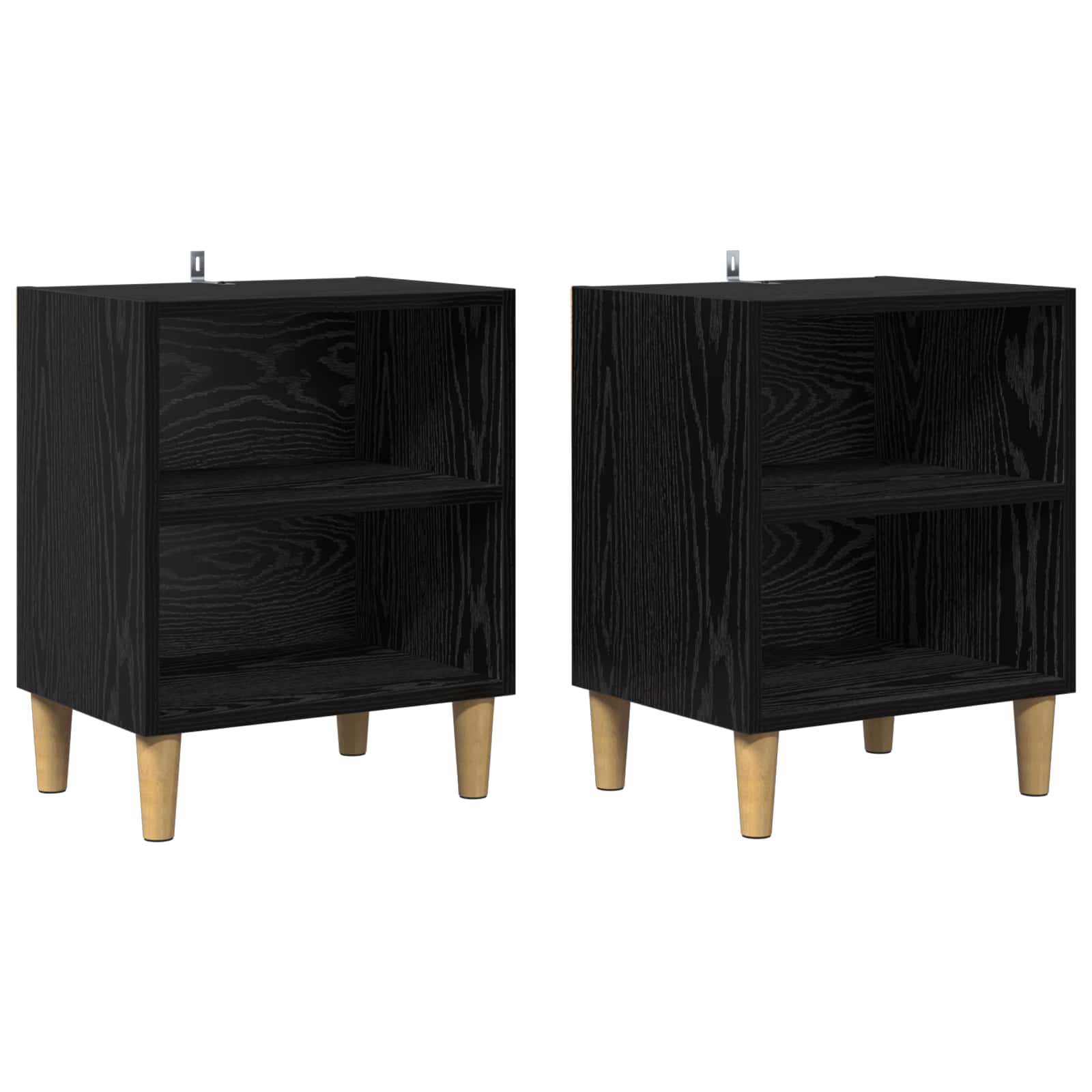 Bed kast 2 pcs Zwart Eiken 40 x 30 x 50 cm Bewerkt hout is nu te koop bij PeponiXL, paradijselijk wonen!