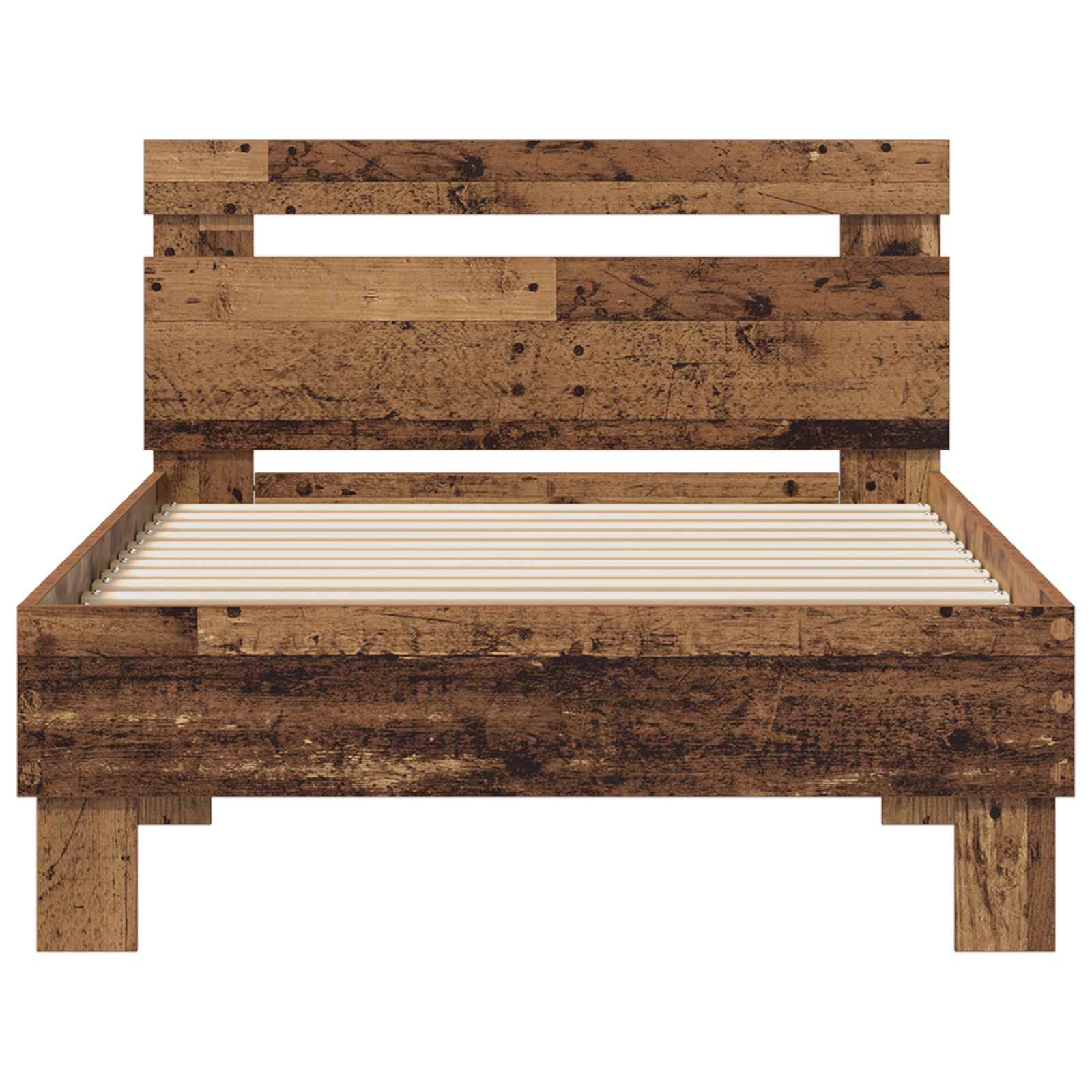 Bedframe met hoofdeinde Oudhout 98.5 x 200 cm Bewerkt hout is nu te koop bij PeponiXL, paradijselijk wonen!