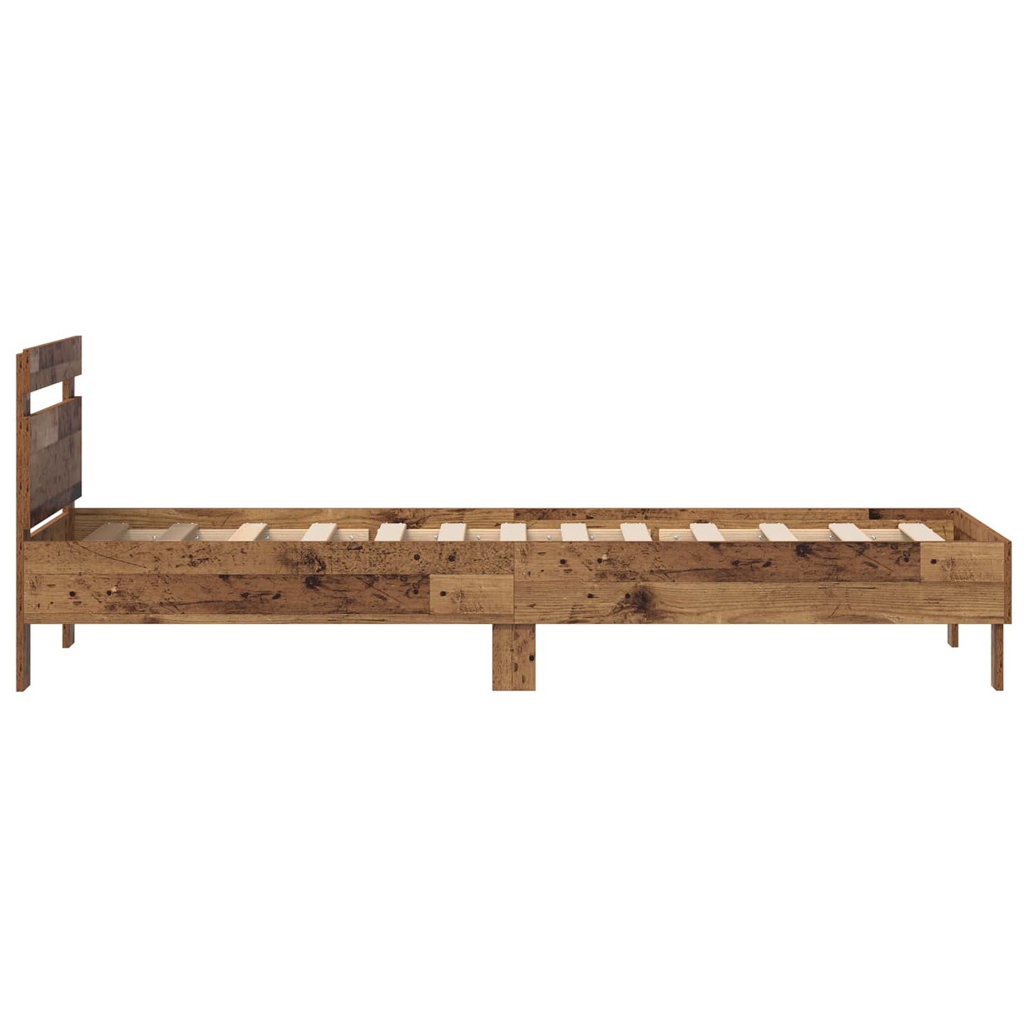 Bedframe met hoofdeinde Oudhout 98.5 x 200 cm Bewerkt hout is nu te koop bij PeponiXL, paradijselijk wonen!