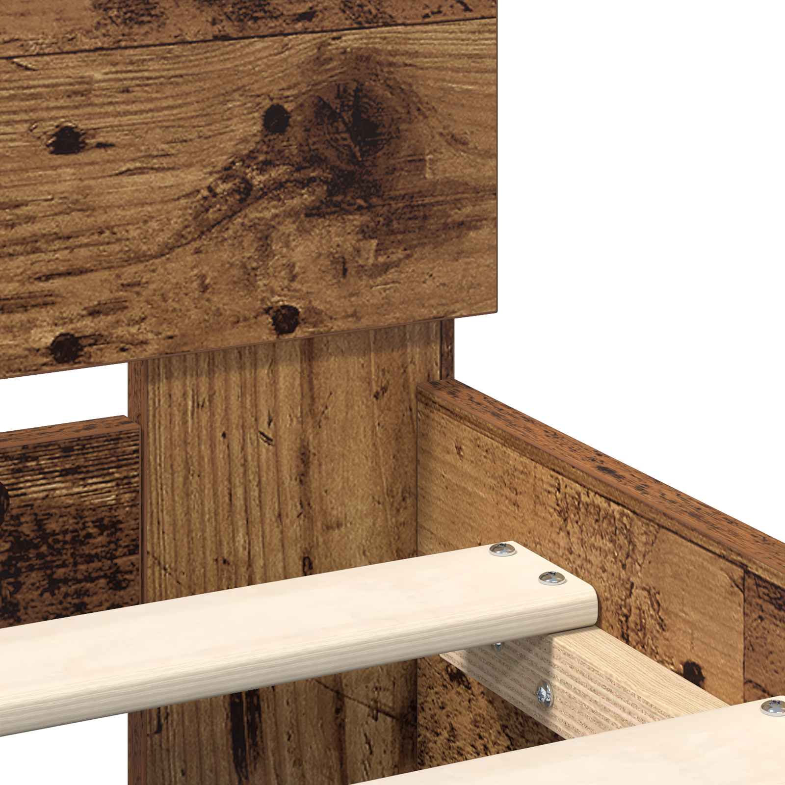Bedframe met hoofdeinde Oudhout 75 x 190 cm Bewerkt hout is nu te koop bij PeponiXL, paradijselijk wonen!