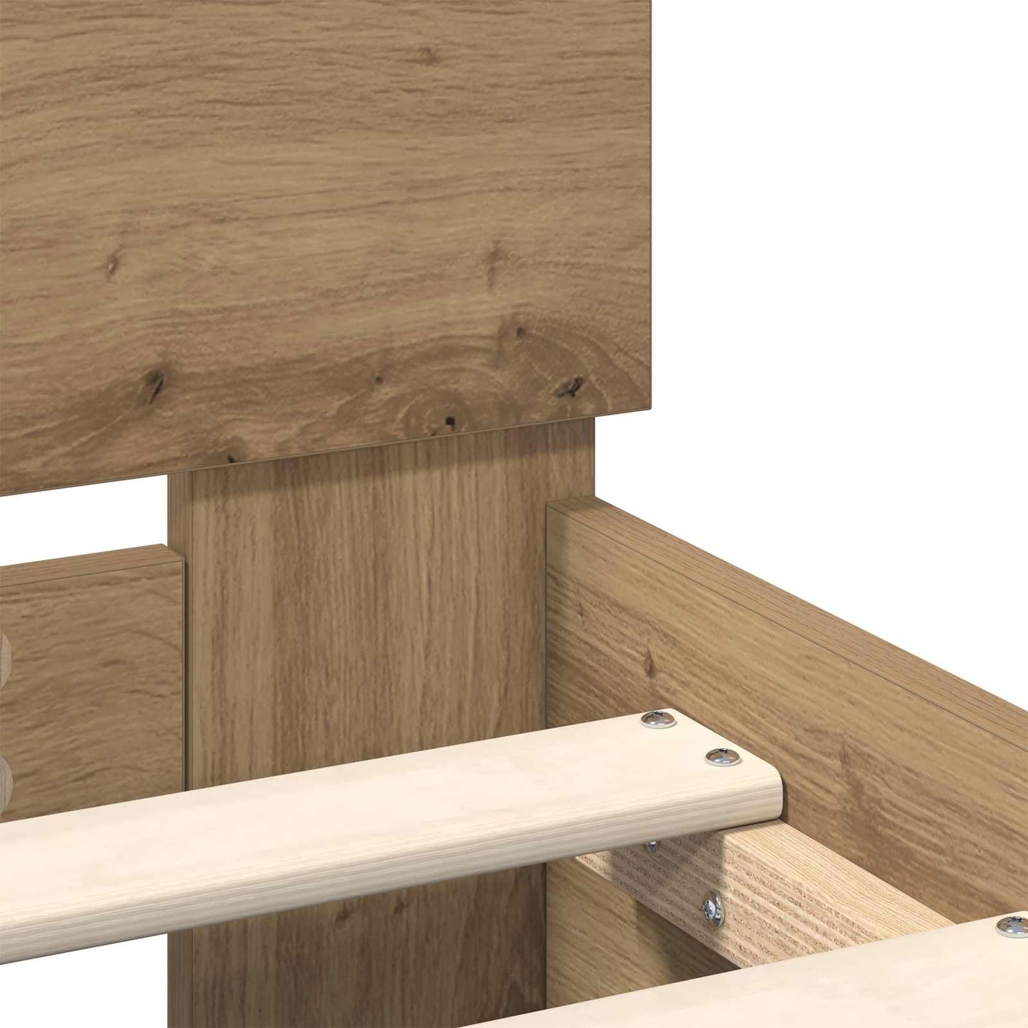 Bedframe met hoofdeinde Artisan Eiken 75 x 190 cm Bewerkt hout is nu te koop bij PeponiXL, paradijselijk wonen!