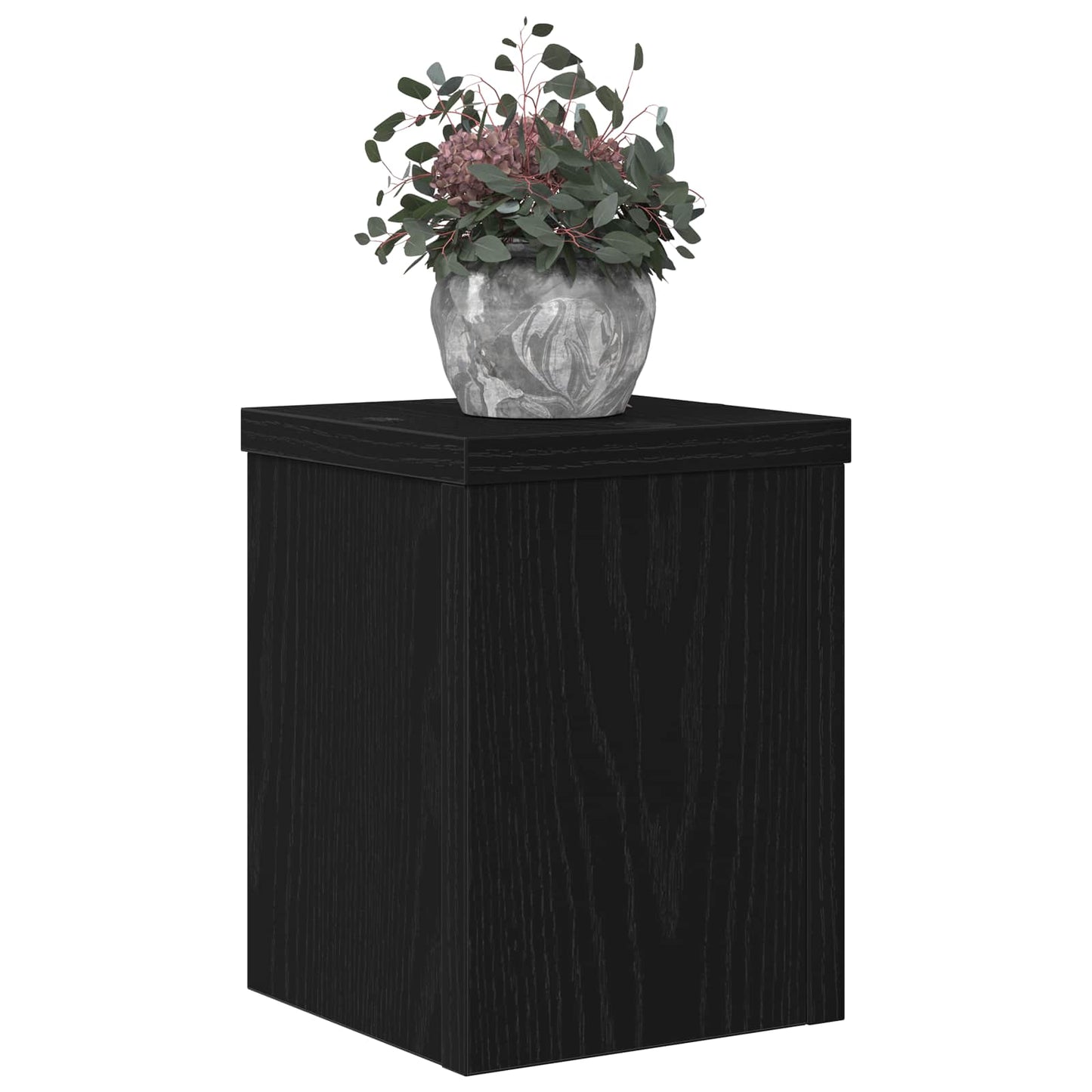 Plantenstandaard 2 pcs Zwart Eiken 15 x 15 x 20 cm Bewerkt hout is nu te koop bij PeponiXL, paradijselijk wonen!