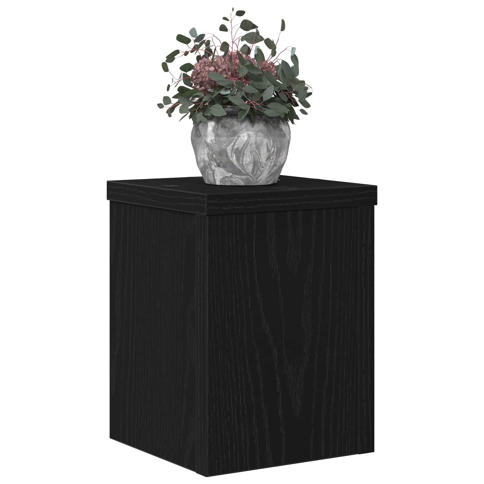 Plantenstandaard 2 pcs Zwart Eiken 15 x 15 x 20 cm Bewerkt hout is nu te koop bij PeponiXL, paradijselijk wonen!