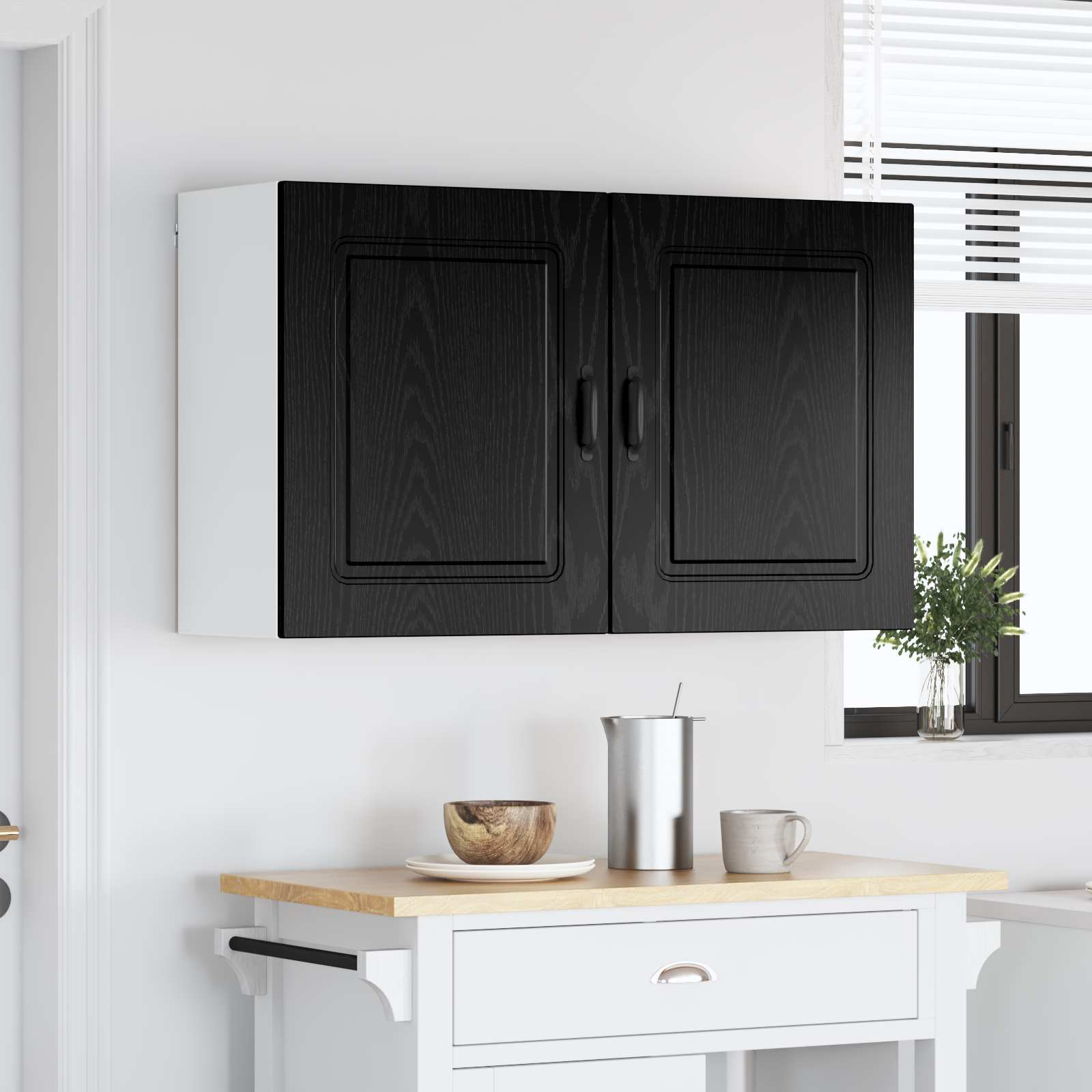 Vaatwasserpaneel Kalmar 2 pcs Zwart Eiken 50 x 31 x 60 cm is nu te koop bij PeponiXL, paradijselijk wonen!