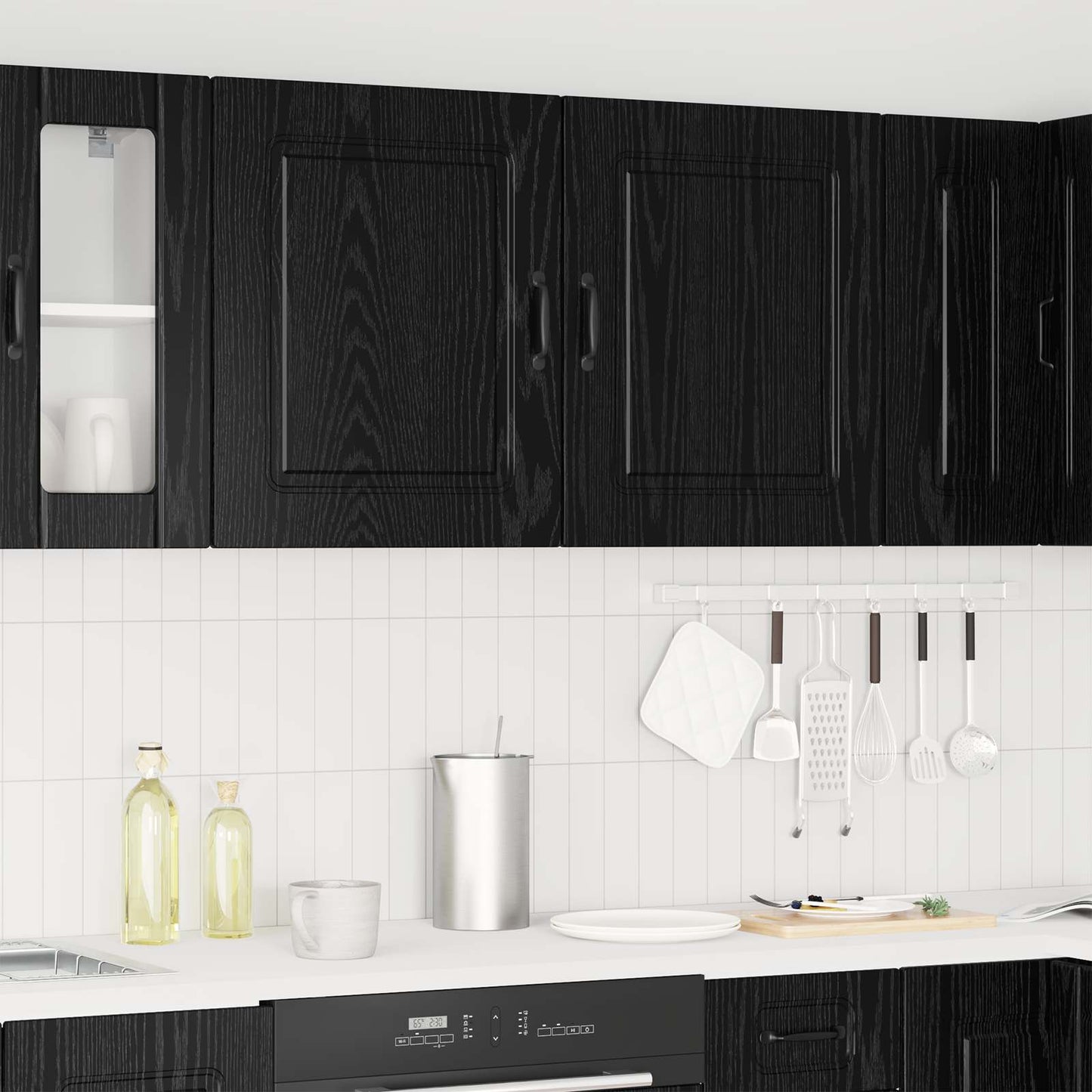Vaatwasserpaneel Kalmar 2 pcs Zwart Eiken 50 x 31 x 60 cm is nu te koop bij PeponiXL, paradijselijk wonen!