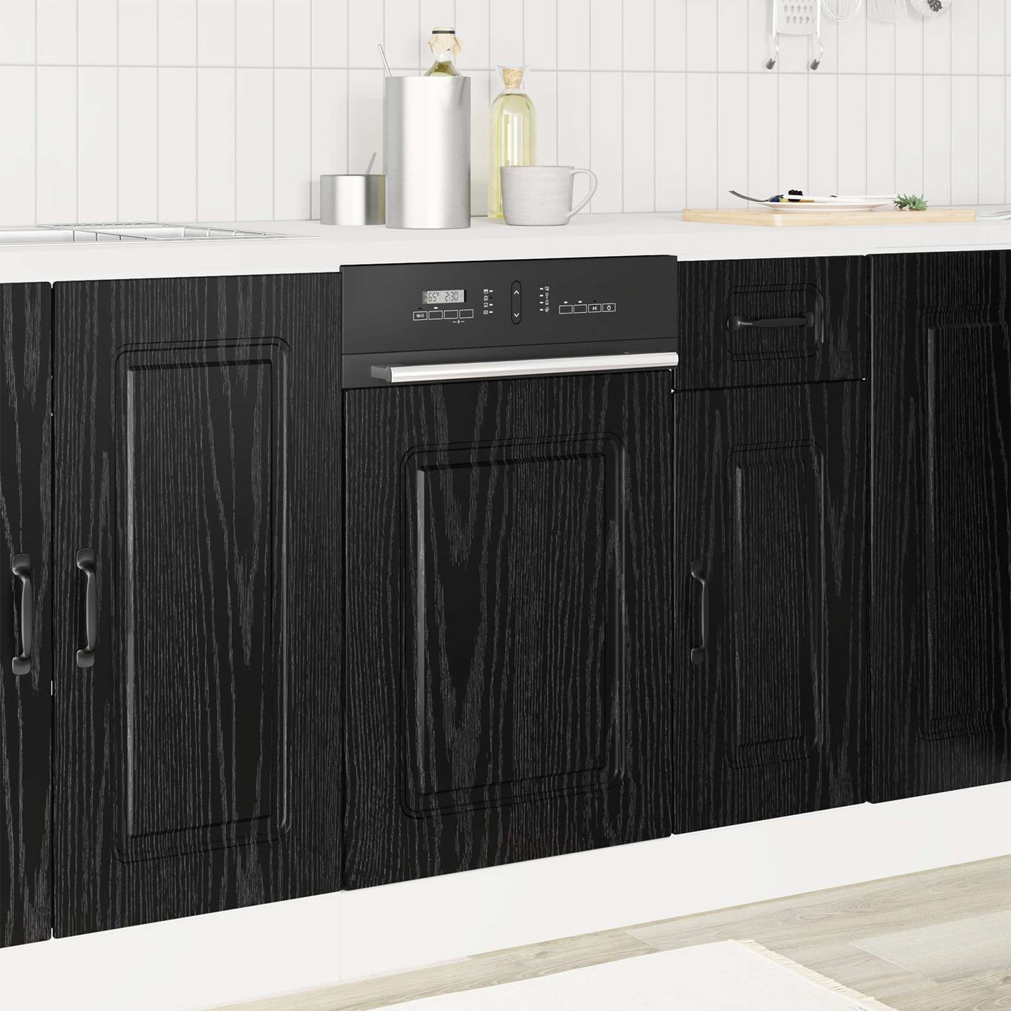 Vaatwasserpaneel Kalmar Zwart Eiken 45 x 1,5 x 57 cm is nu te koop bij PeponiXL, paradijselijk wonen!
