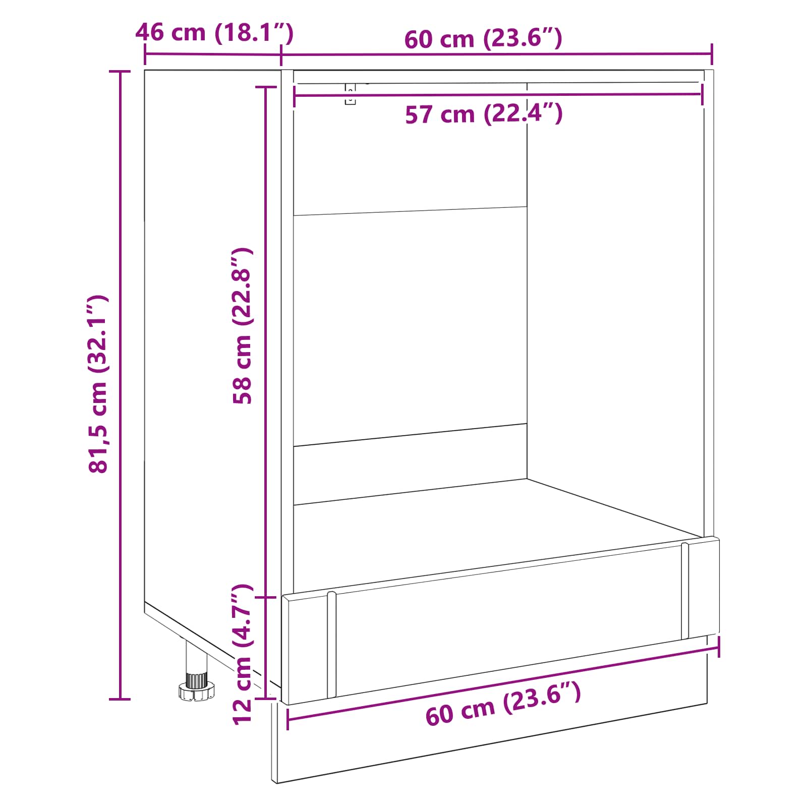 Vaatwasserpaneel Lucca Zwart eiken 60 x 46 x 81,5 cm is nu te koop bij PeponiXL, paradijselijk wonen!