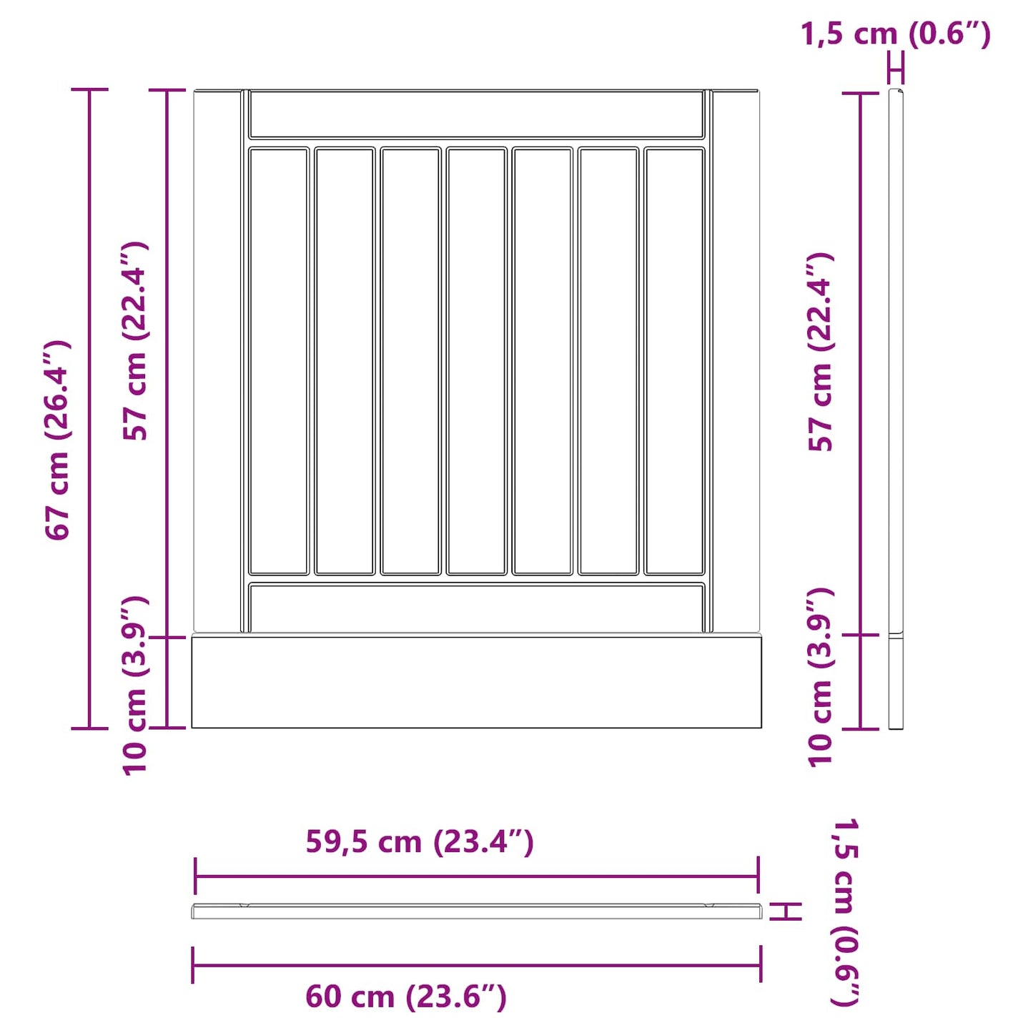 Vaatwasserpaneel met de deur Lucca Zwart eiken 60 x 1,5 x 57 cm is nu te koop bij PeponiXL, paradijselijk wonen!
