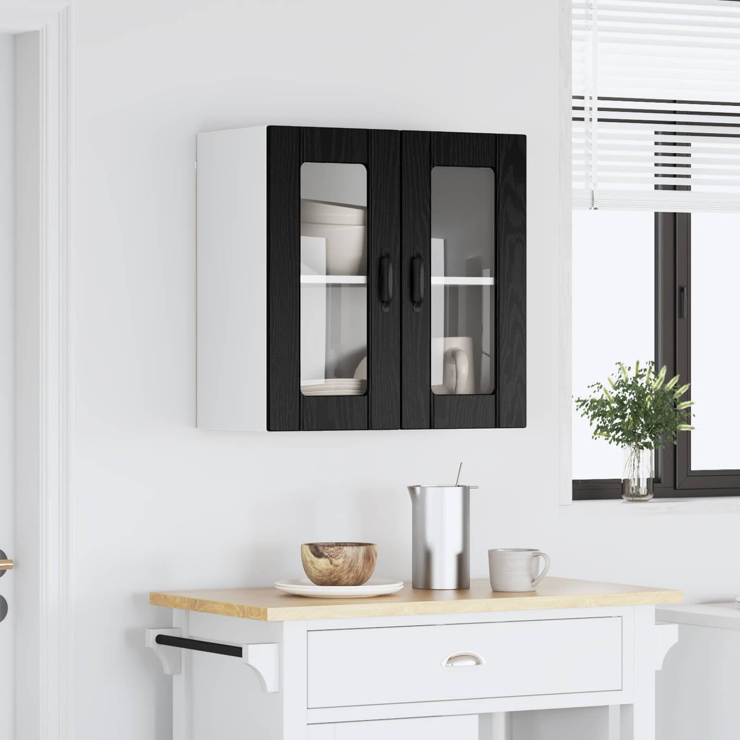 Keukenkast met opslag Zwart Eiken 60 x 31 x 60 cm Bewerkt hout is nu te koop bij PeponiXL, paradijselijk wonen!