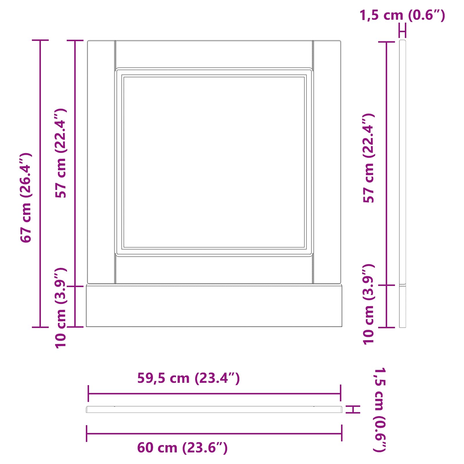 Keukenkast Zwart Eiken 60 x 1,5 x 67 cm Bewerkt hout is nu te koop bij PeponiXL, paradijselijk wonen!