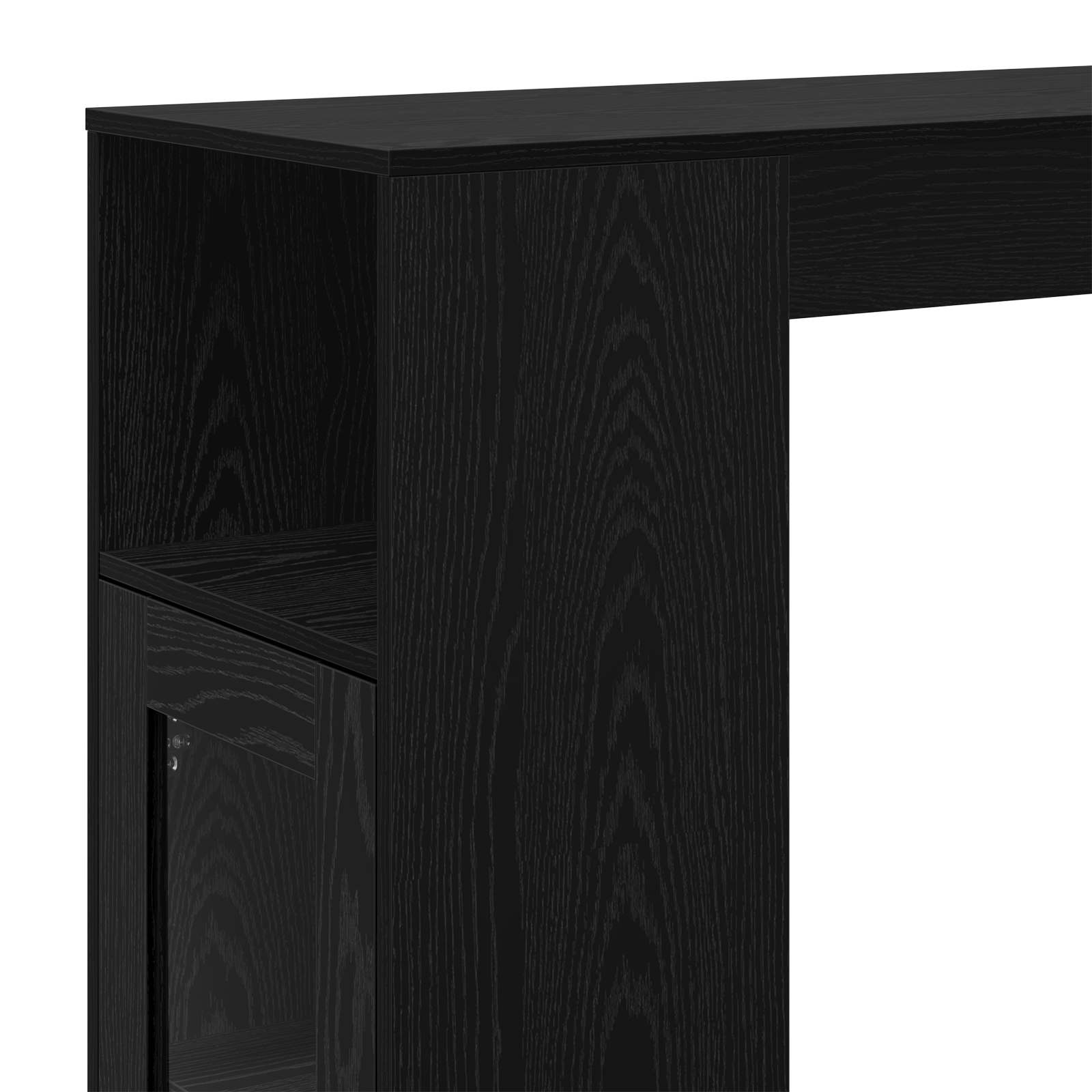 Bartafel met plank Zwart Eiken 101 x 40 x 103,5 cm Bewerkt hout is nu te koop bij PeponiXL, paradijselijk wonen!