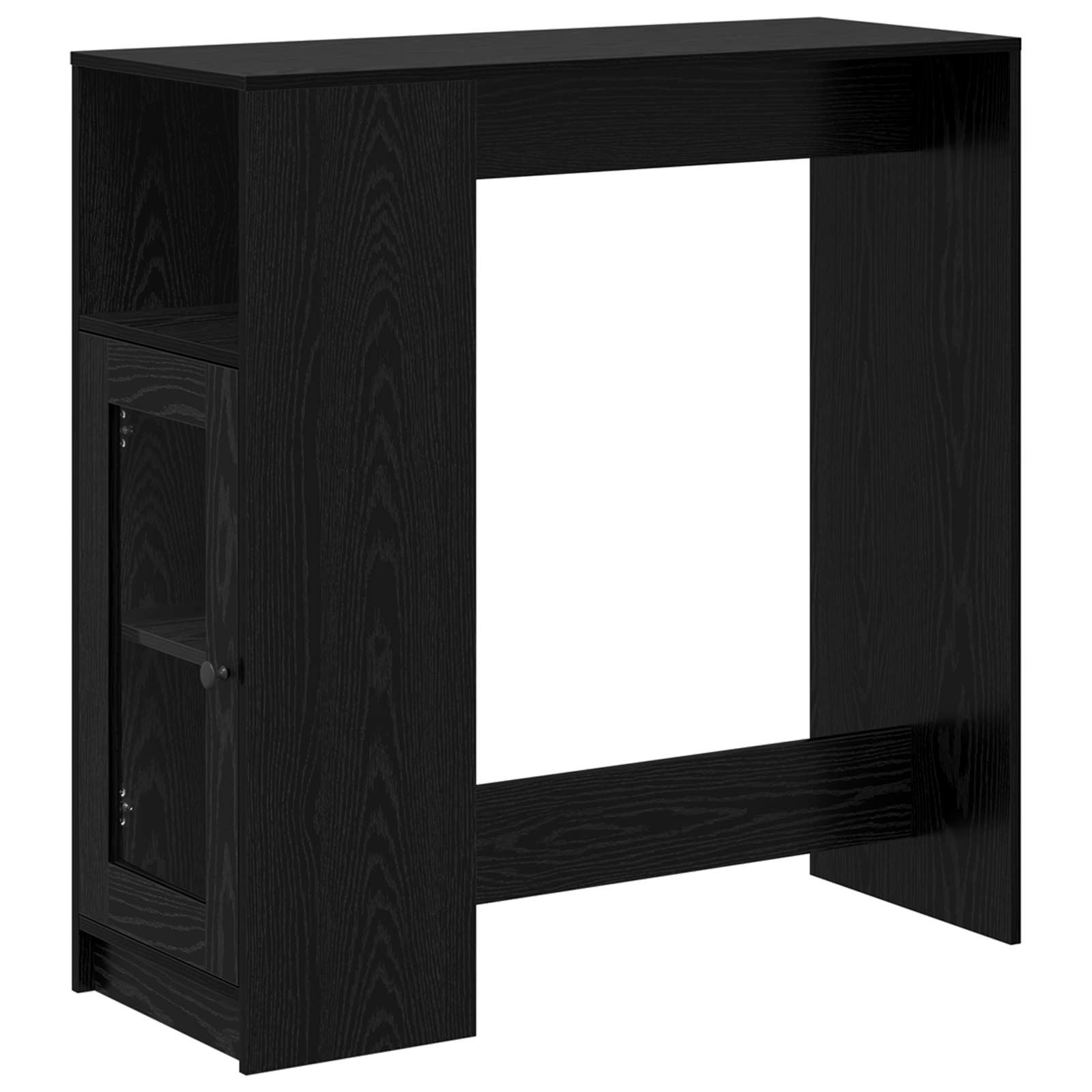 Bartafel met plank Zwart Eiken 101 x 40 x 103,5 cm Bewerkt hout is nu te koop bij PeponiXL, paradijselijk wonen!