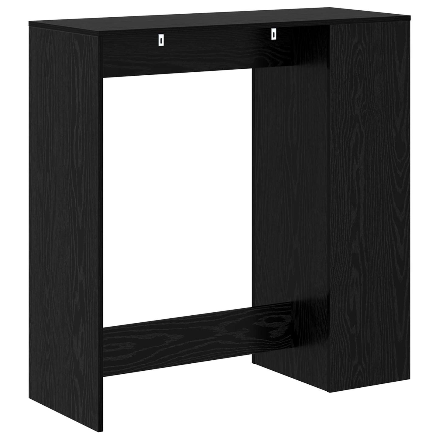 Bartafel met plank Zwart Eiken 101 x 40 x 103,5 cm Bewerkt hout is nu te koop bij PeponiXL, paradijselijk wonen!