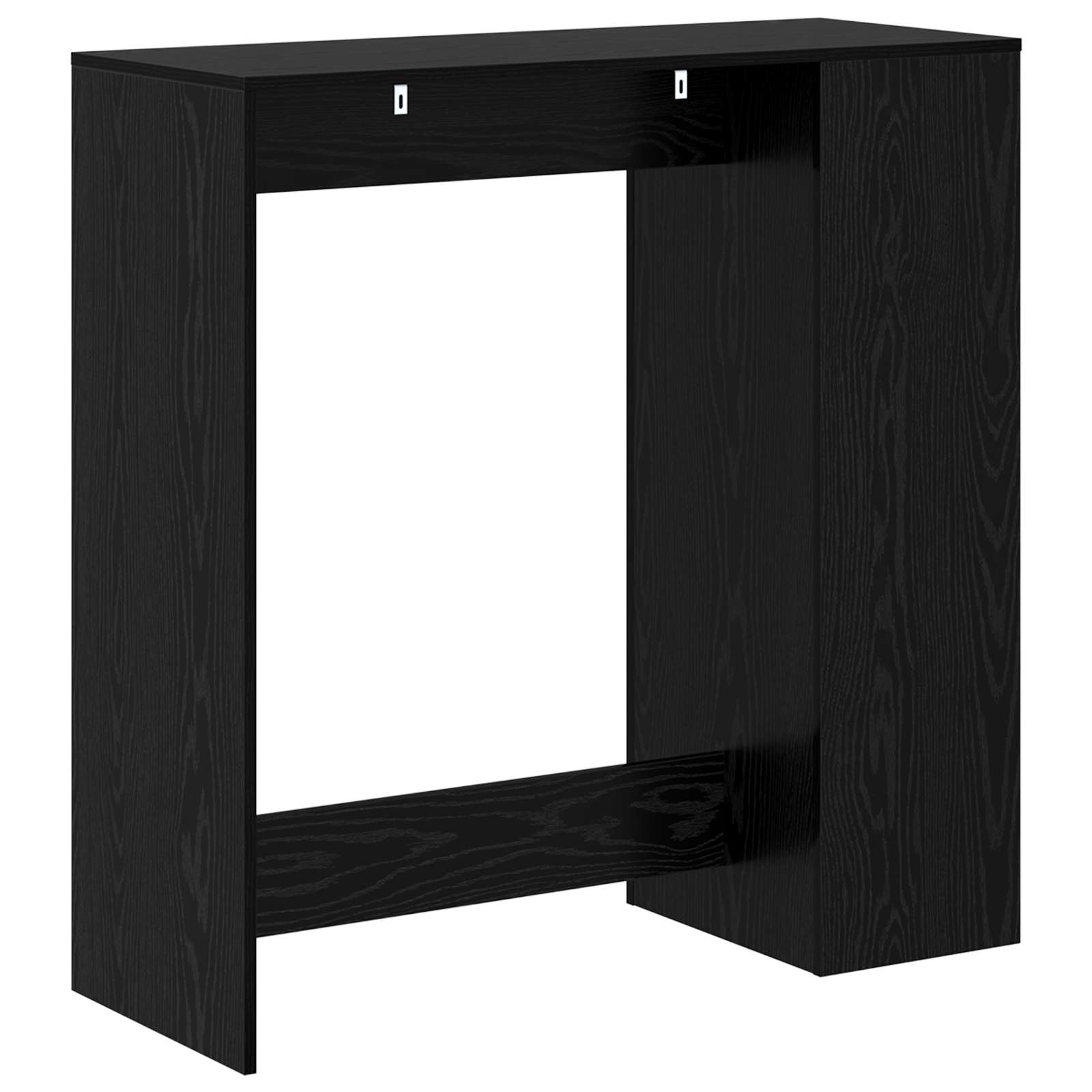 Bartafel met plank Zwart Eiken 101 x 40 x 103,5 cm Bewerkt hout is nu te koop bij PeponiXL, paradijselijk wonen!