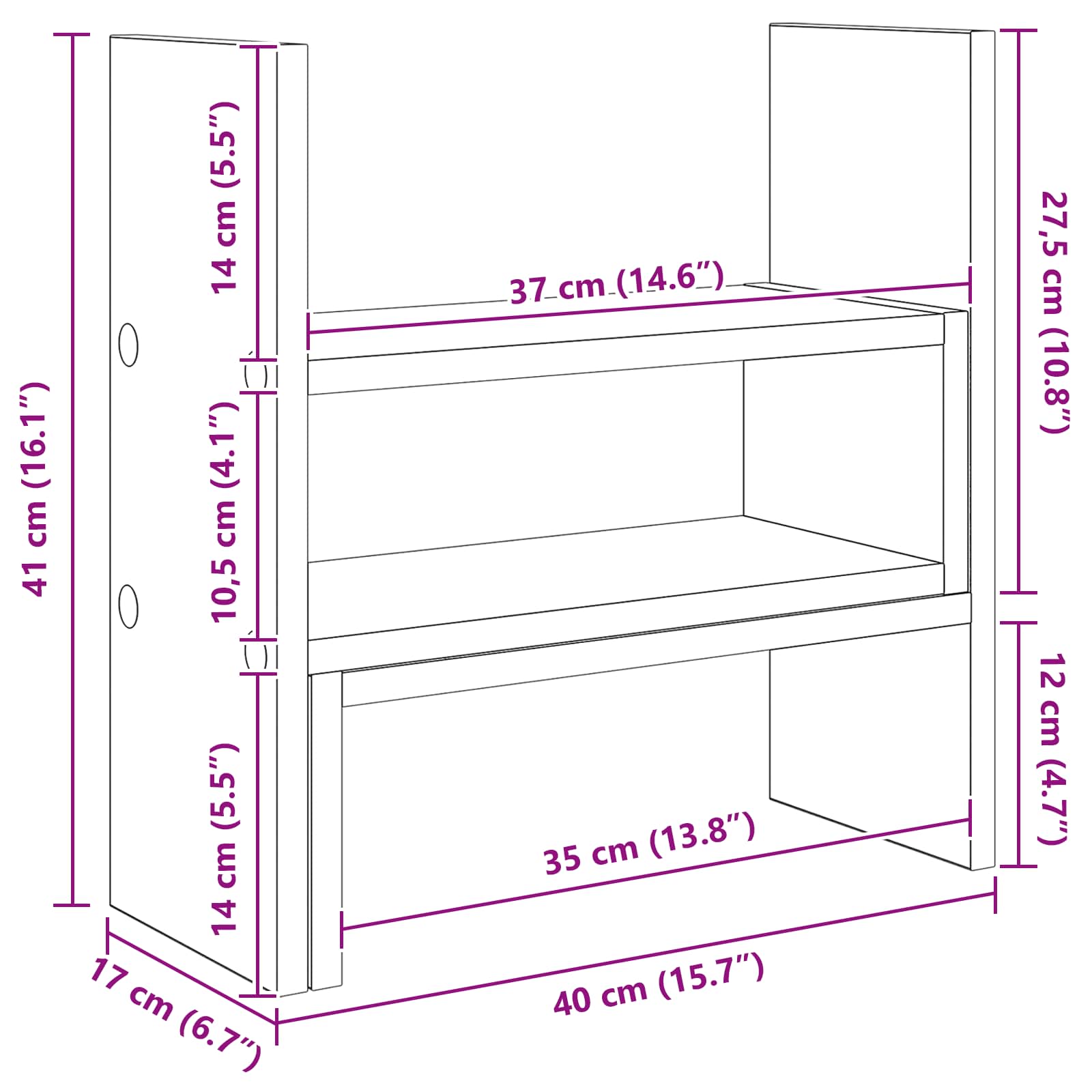 Monitor Bureau Stand Zwart Eiken 40 x 17 x 41 cm Bewerkt hout is nu te koop bij PeponiXL, paradijselijk wonen!