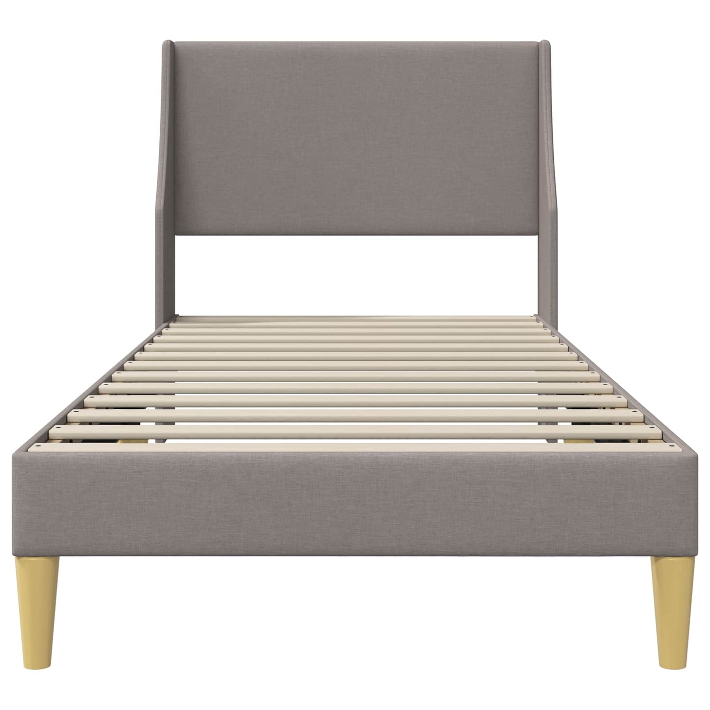 Bedframe Effen met hoofdeinde Taupe 90 x 190 cm Stof is nu te koop bij PeponiXL, paradijselijk wonen!