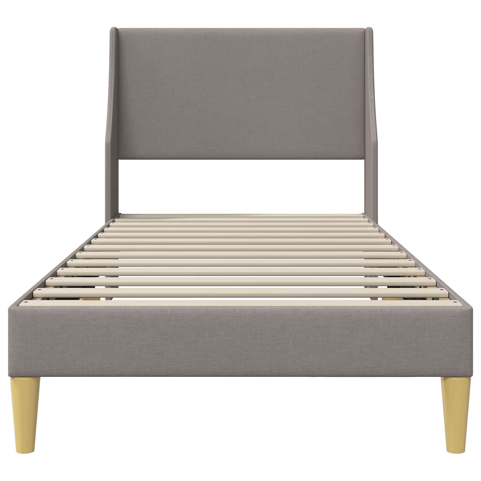 Bedframe Effen met hoofdeinde Taupe 90 x 190 cm Stof is nu te koop bij PeponiXL, paradijselijk wonen!
