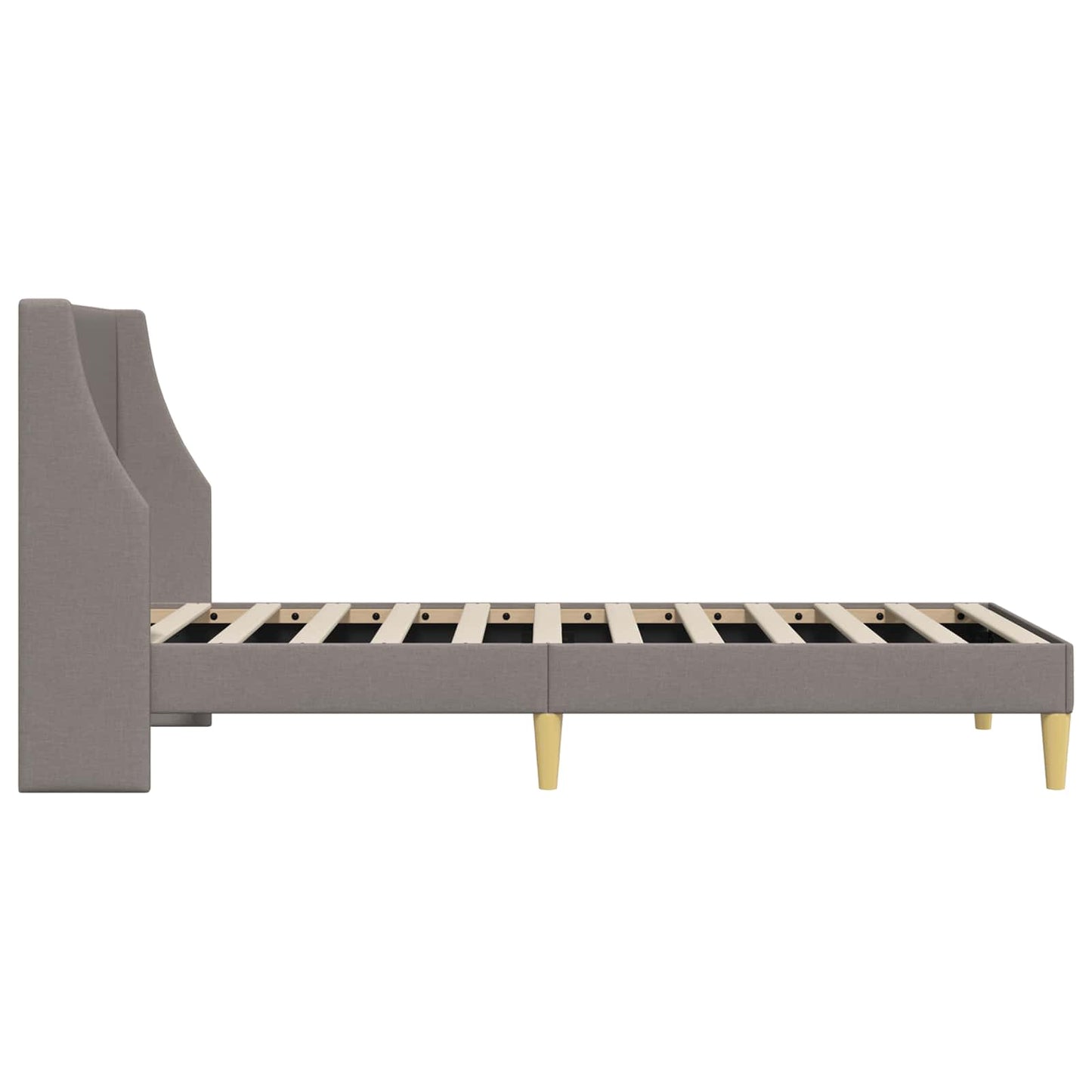 Bedframe Effen met hoofdeinde Taupe 90 x 190 cm Stof is nu te koop bij PeponiXL, paradijselijk wonen!