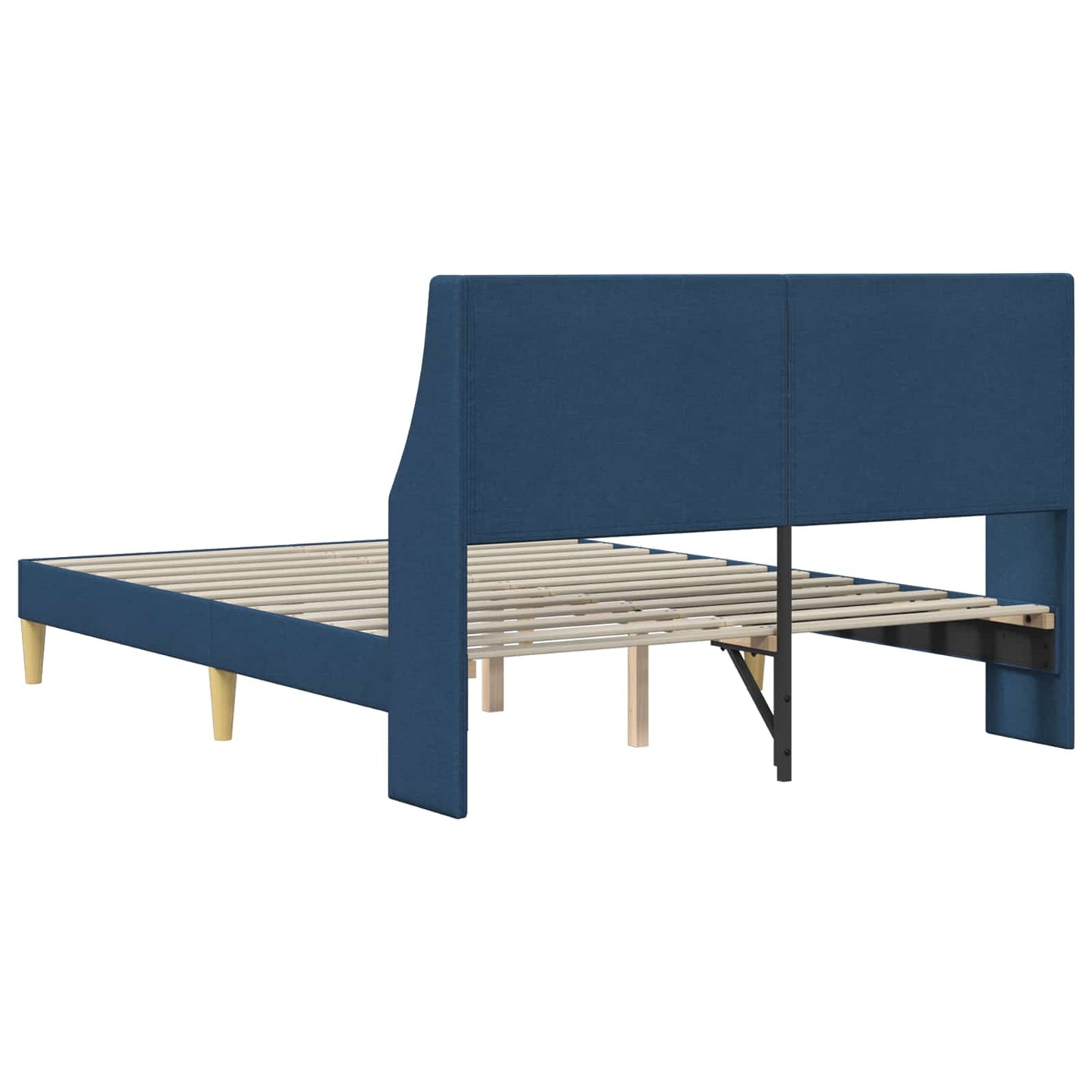 Bedframe Effen met hoofdeinde Blauw 120 x 190 cm Stof is nu te koop bij PeponiXL, paradijselijk wonen!