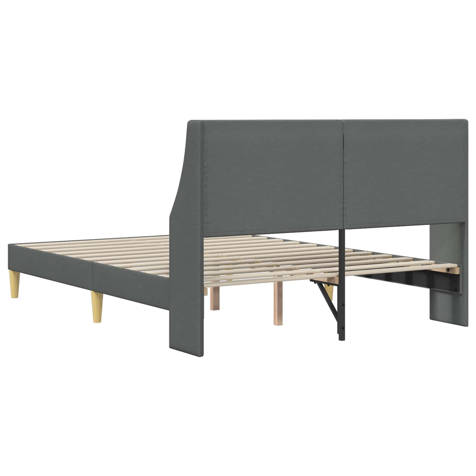 Bedframe met hoofdeinde Donkergrijs 137 x 190 cm Stof is nu te koop bij PeponiXL, paradijselijk wonen!