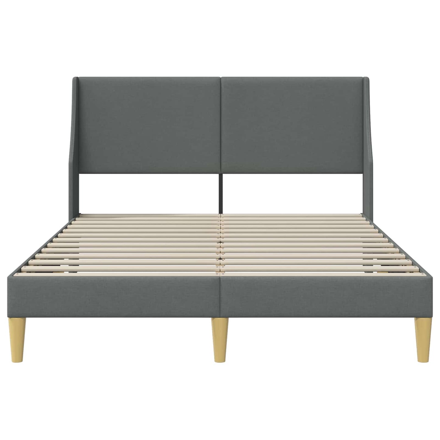 Bedframe met hoofdeinde Donkergrijs 137 x 190 cm Stof is nu te koop bij PeponiXL, paradijselijk wonen!