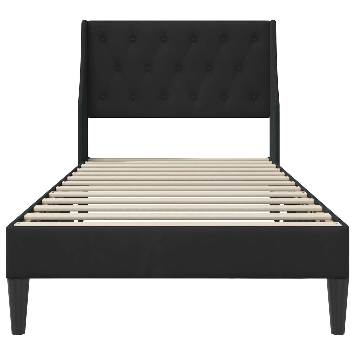 Bedframe met hoofdeinde Zwart 80 x 200 cm Fluweel is nu te koop bij PeponiXL, paradijselijk wonen!