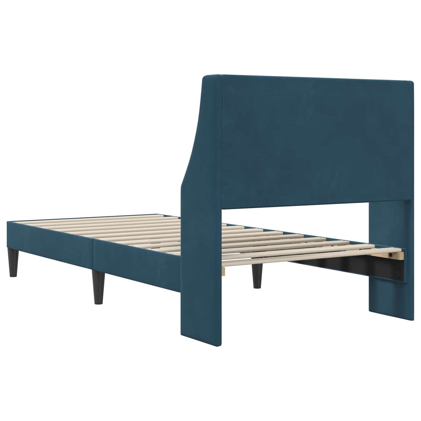 Bedframe met hoofdeinde Blauw 80 x 200 cm Fluweel is nu te koop bij PeponiXL, paradijselijk wonen!