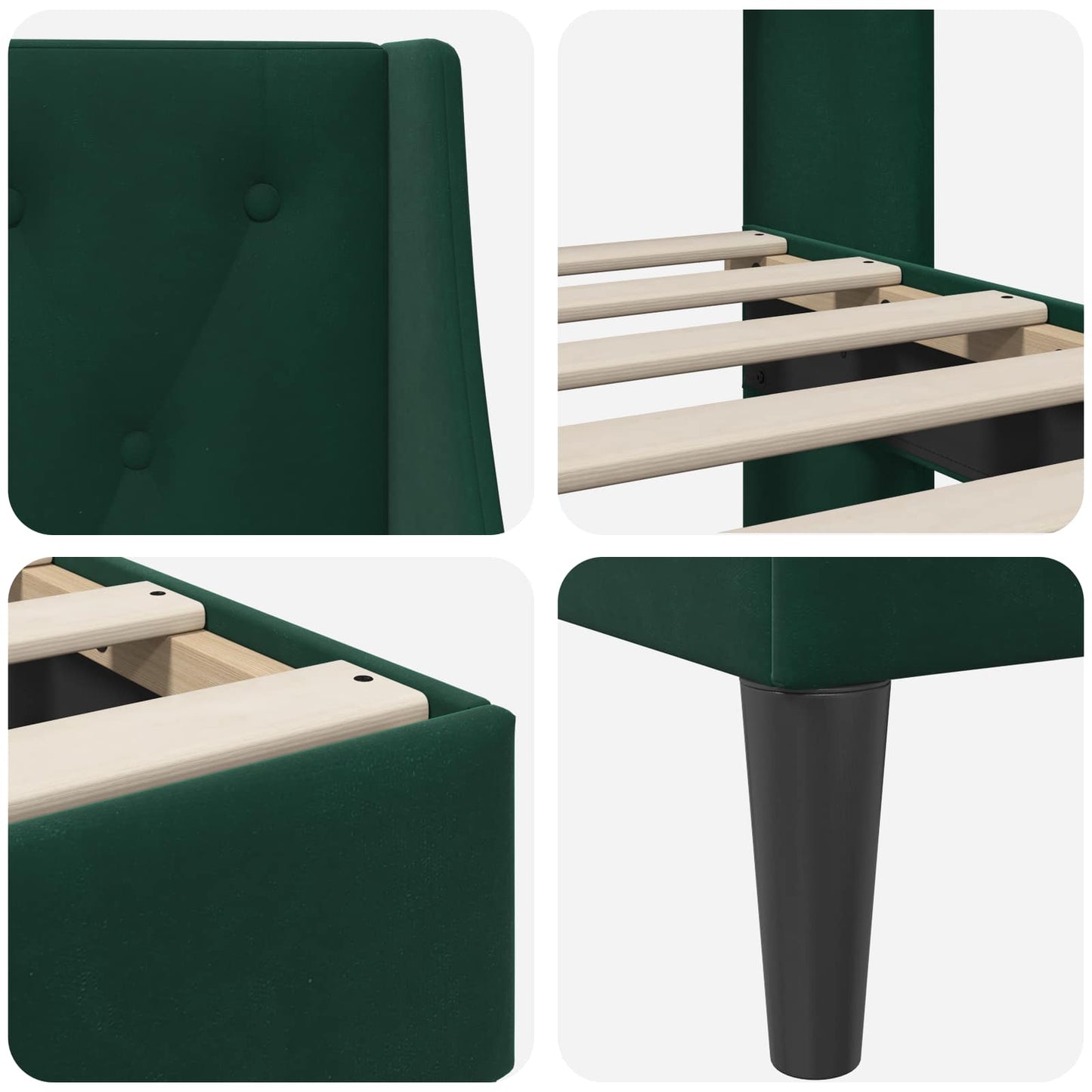 Bedframe met hoofdeinde Donkergroen 90 x 190 cm Fluweel is nu te koop bij PeponiXL, paradijselijk wonen!